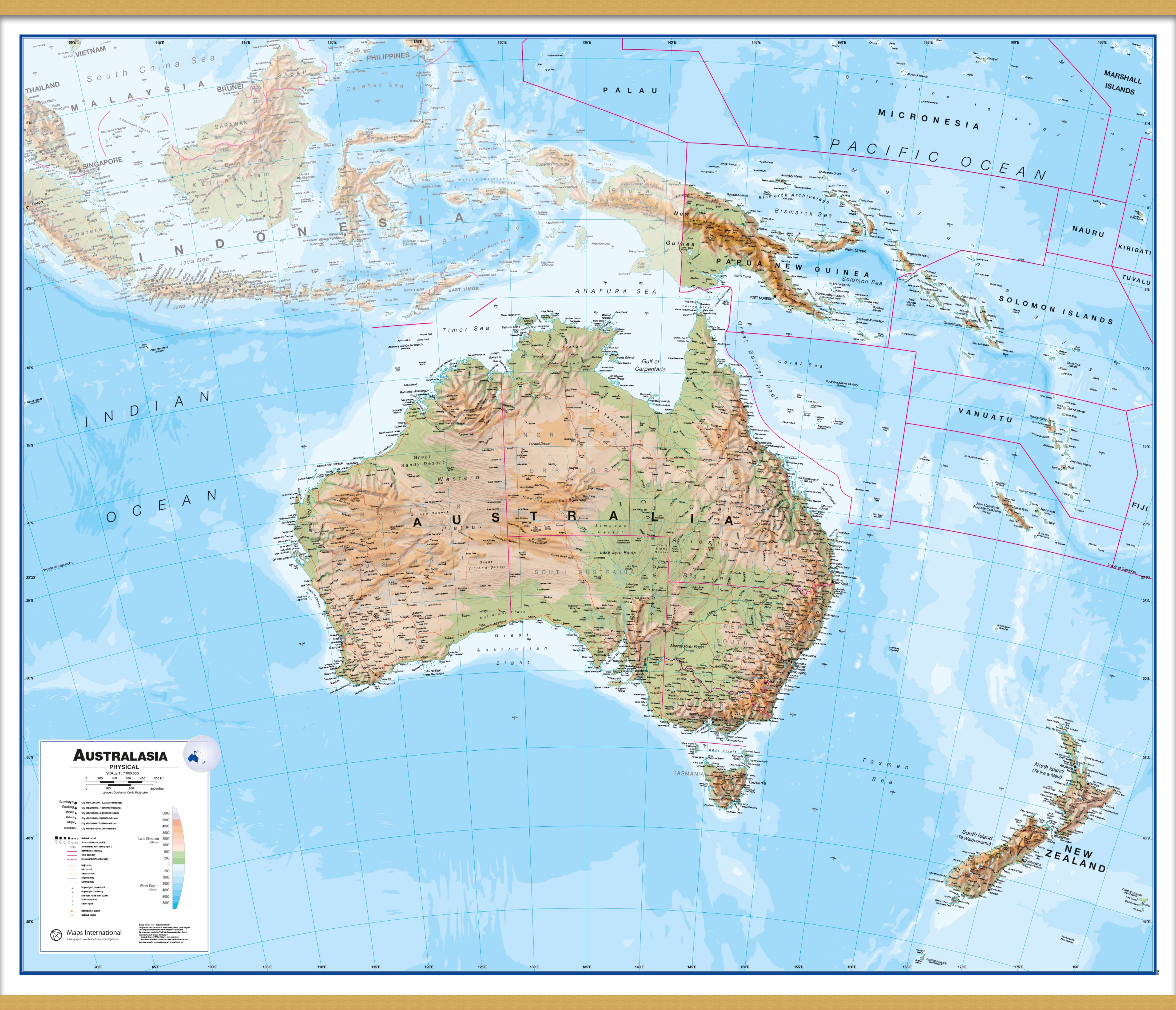 CT00408_L_LWDHB - Australasia Wall Map Physical