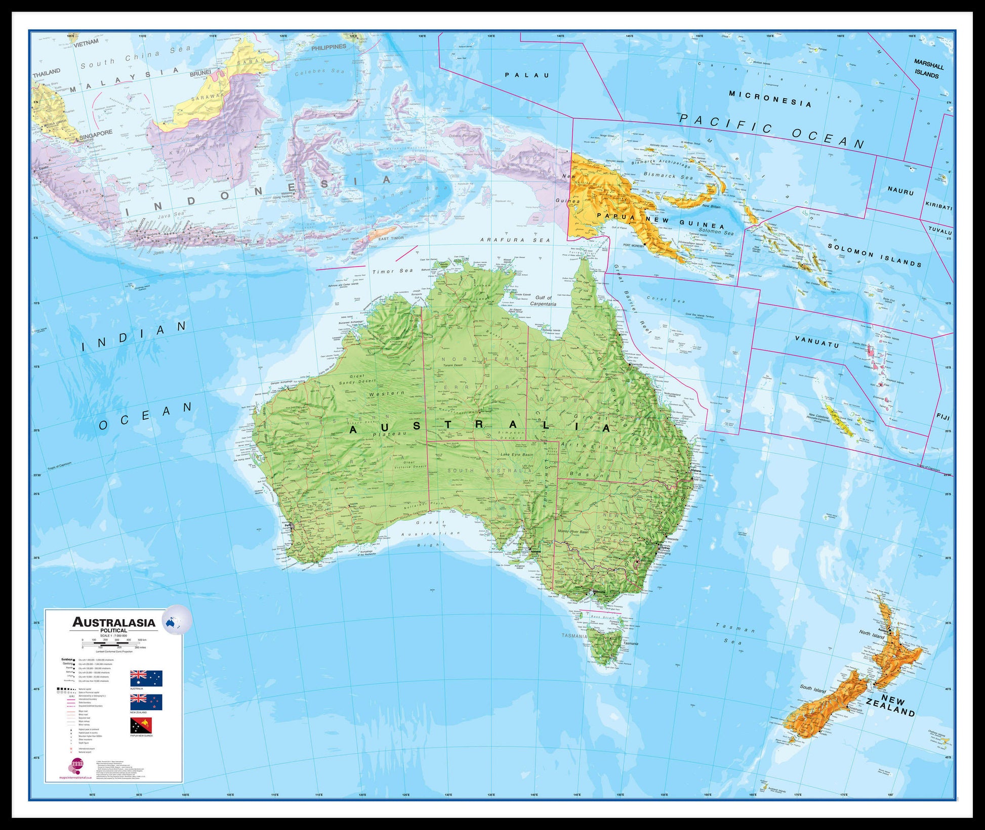 CT00017_L_LBDBL - Australasia Wall Map Political