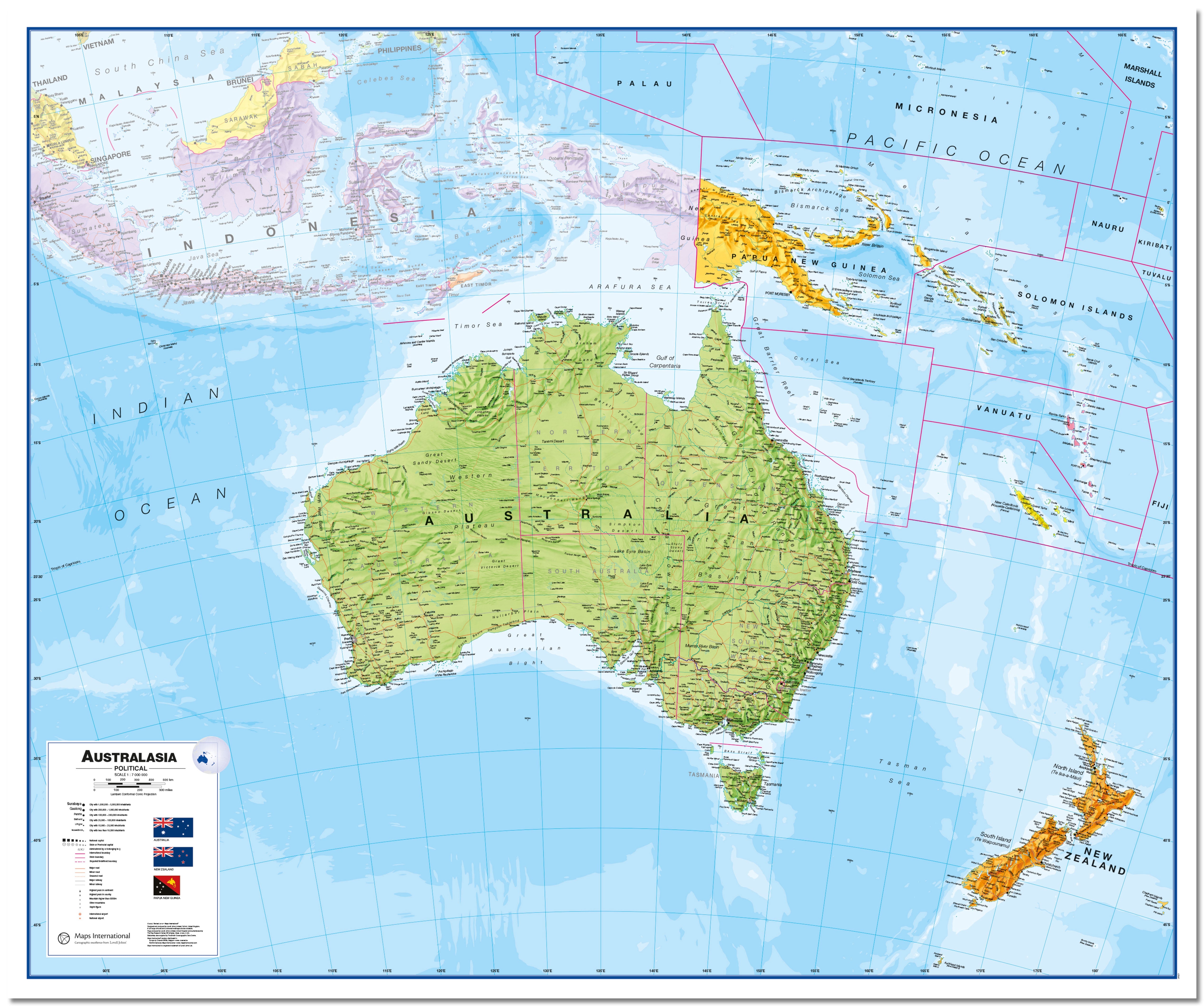 CT00017_L_LMBRD - Australasia Wall Map Political