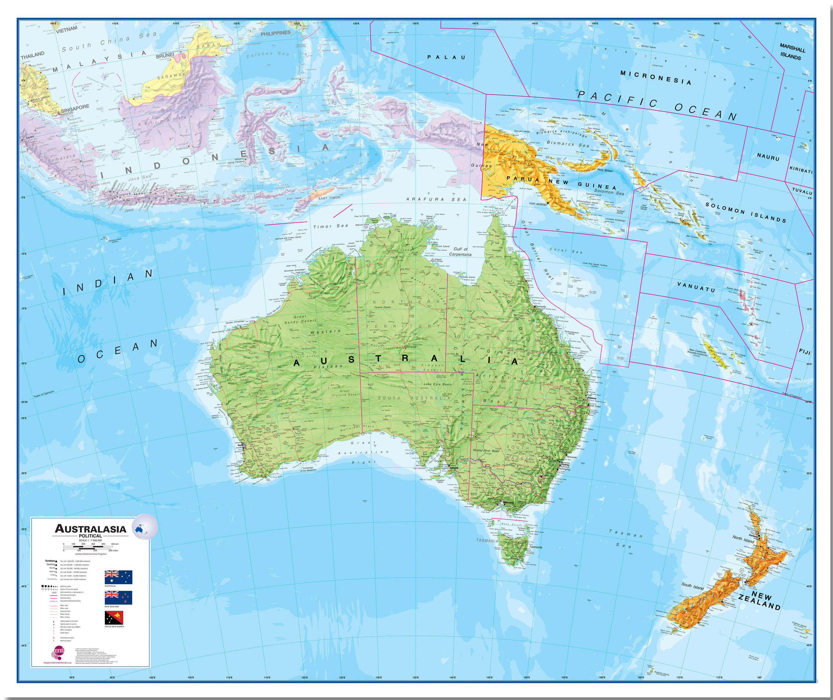 CT00017_L_LMBRD - Australasia Wall Map Political