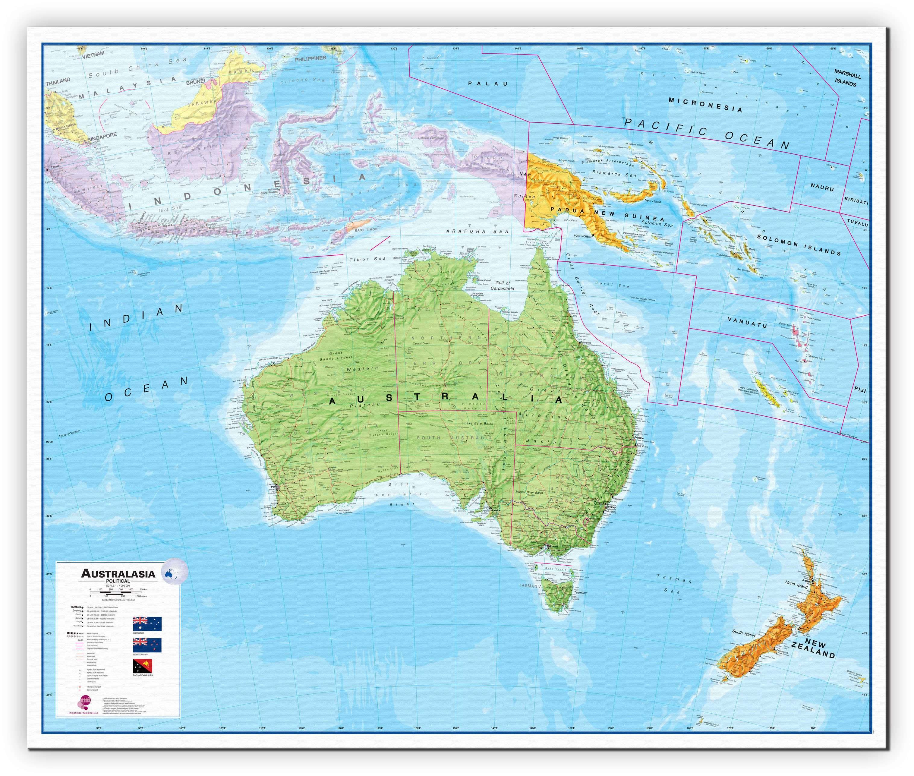 CT00017_L_CANVA - Australasia Wall Map Political