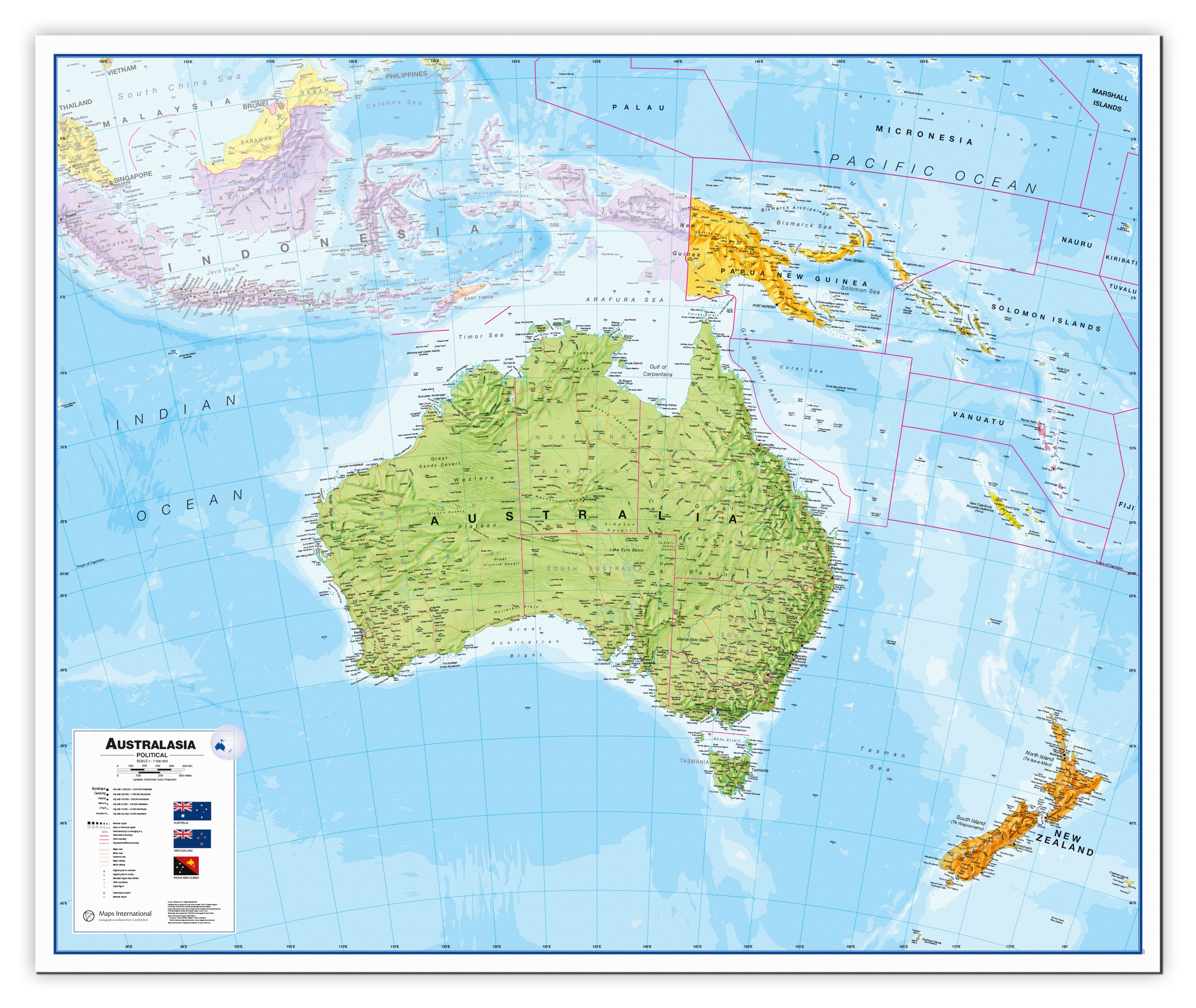 CT00017_L_CANVA - Australasia Wall Map Political