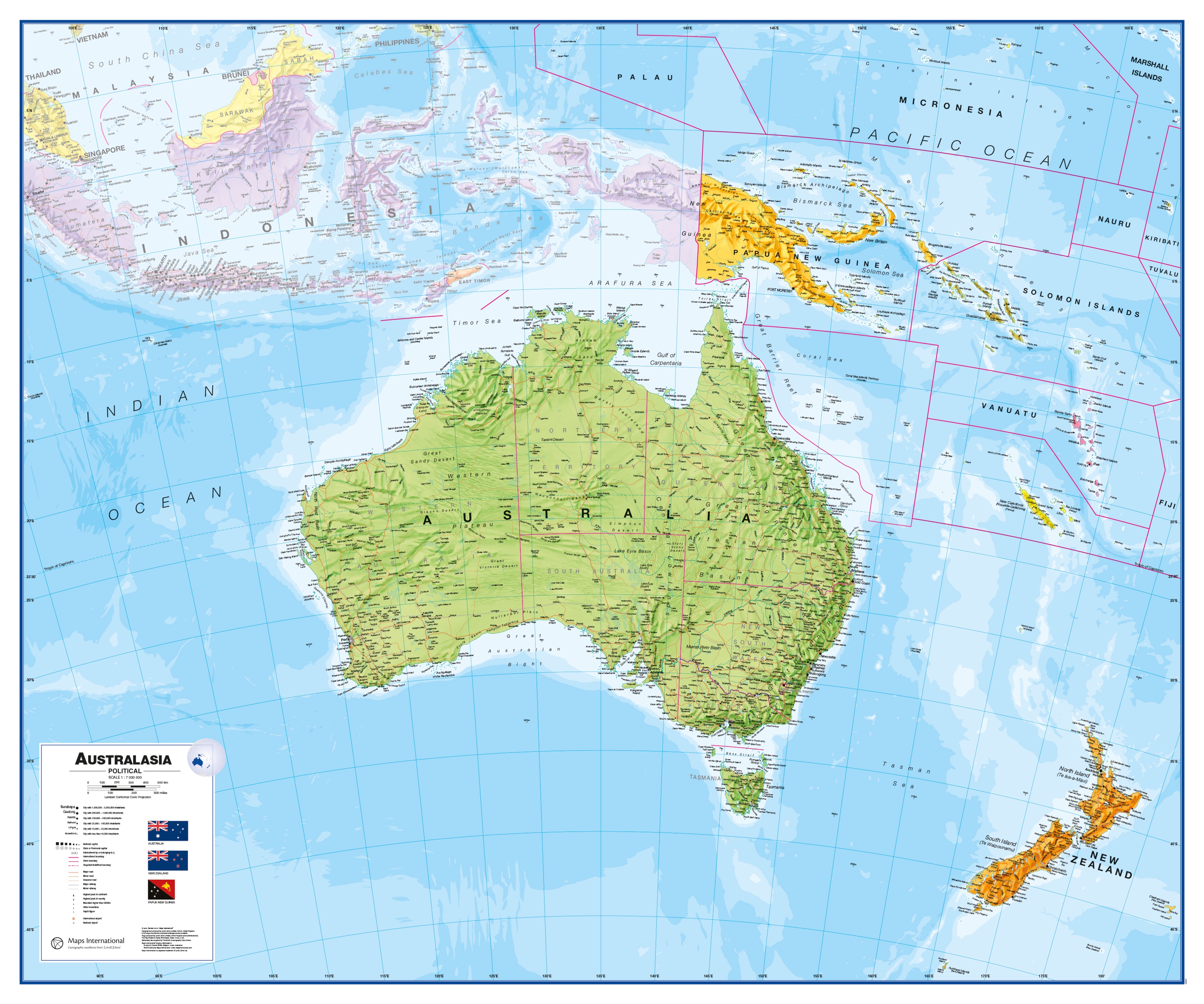 CT00017_H_PAPER - Australasia Wall Map Political