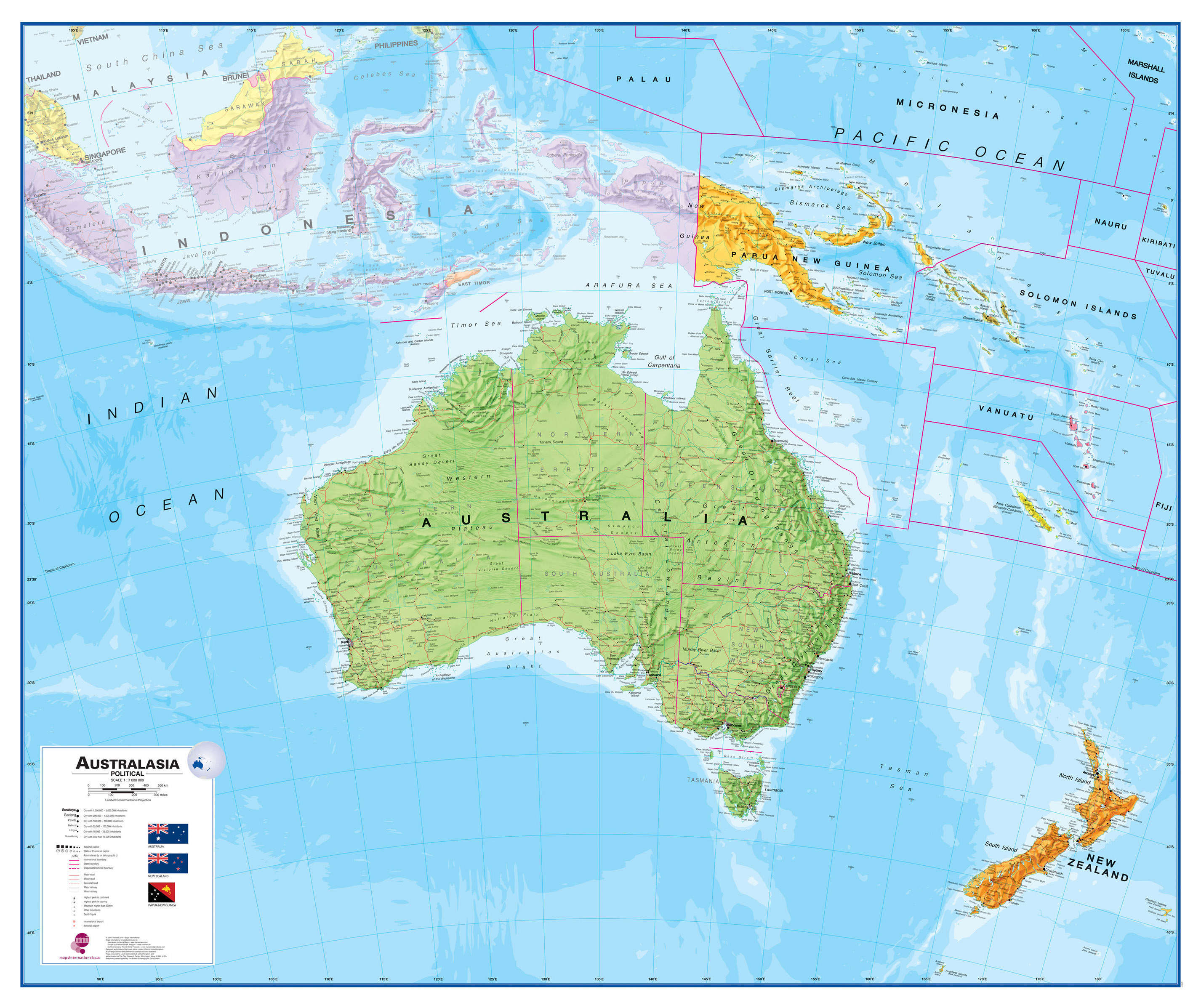 CT00017_H_PAPER - Australasia Wall Map Political