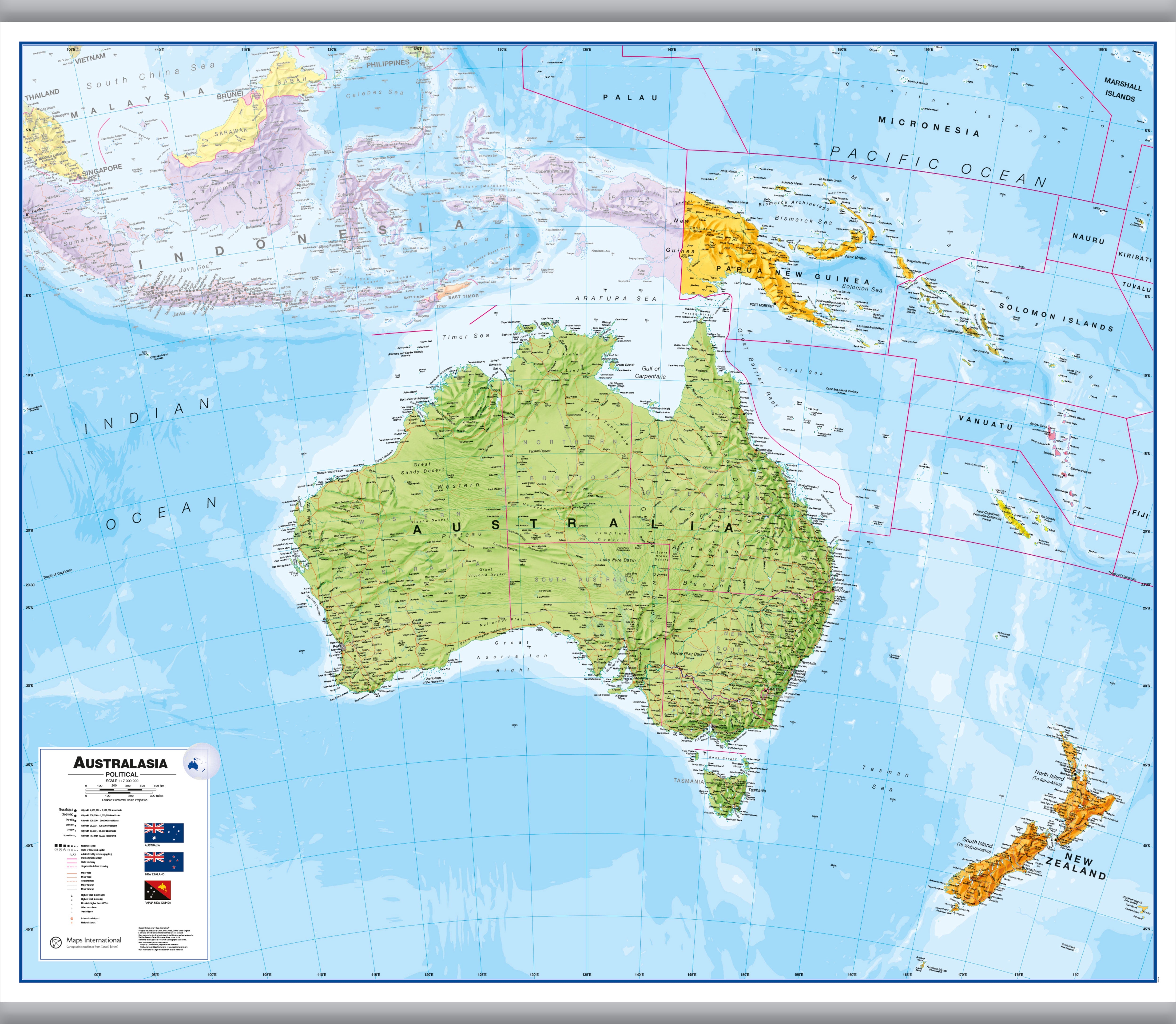 CT00017_H_LAMHB - Australasia Wall Map Political