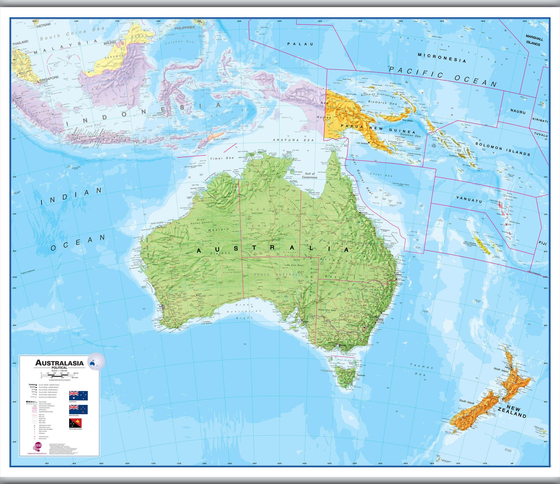 CT00017_H_LAMHB - Australasia Wall Map Political