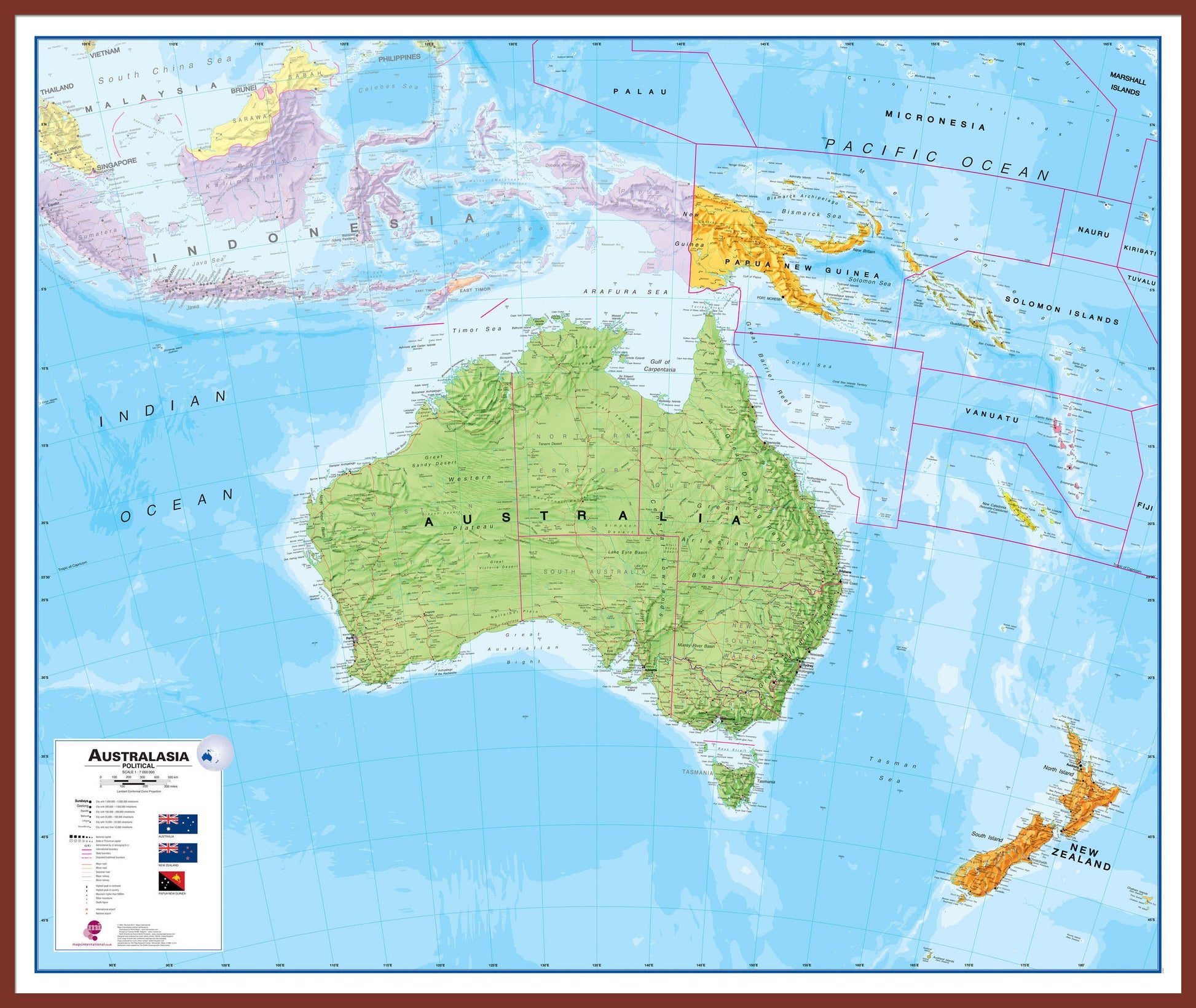 CT00017_L_LBDOK - Australasia Wall Map Political