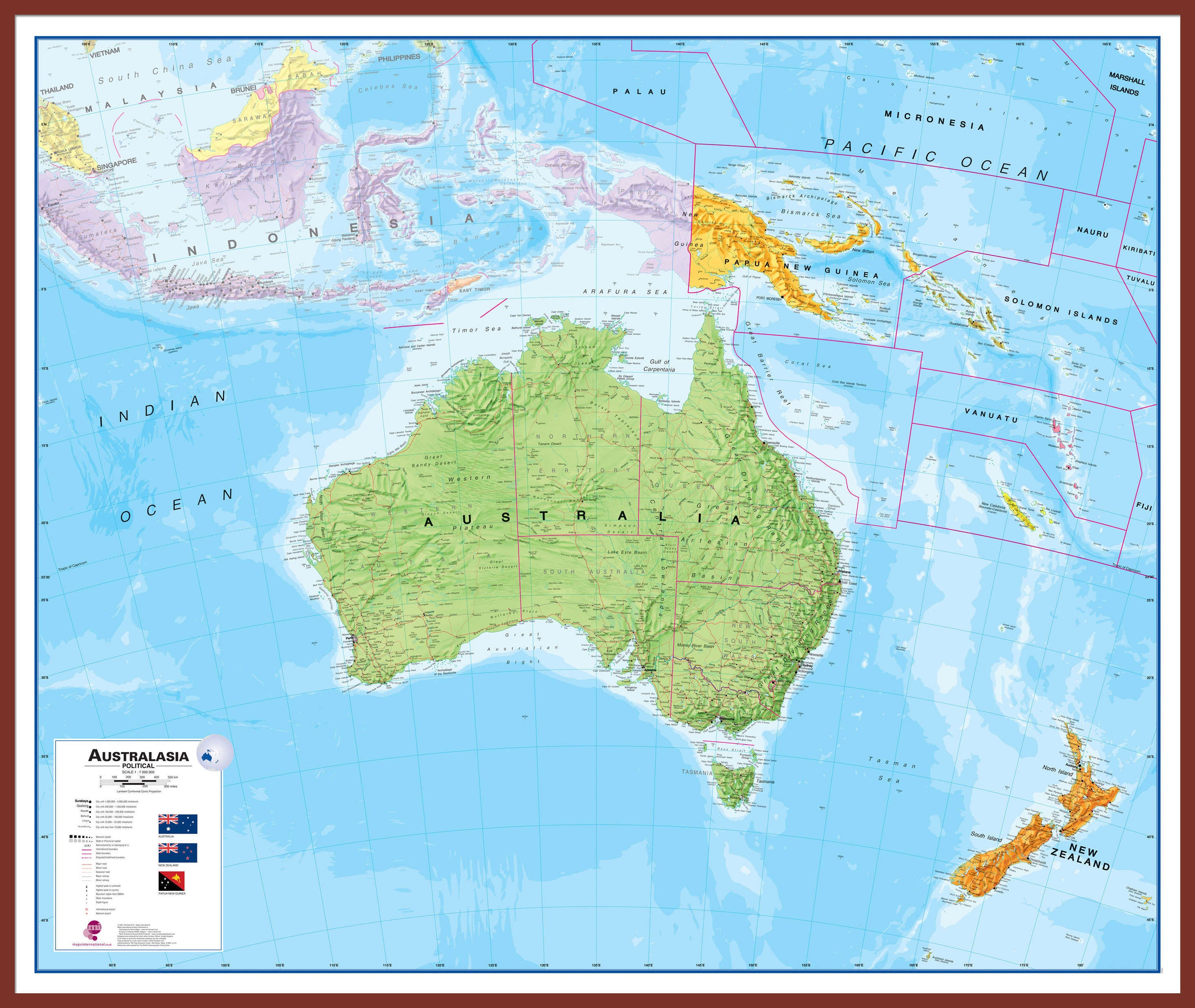 CT00017_H_LBDOK - Australasia Wall Map Political
