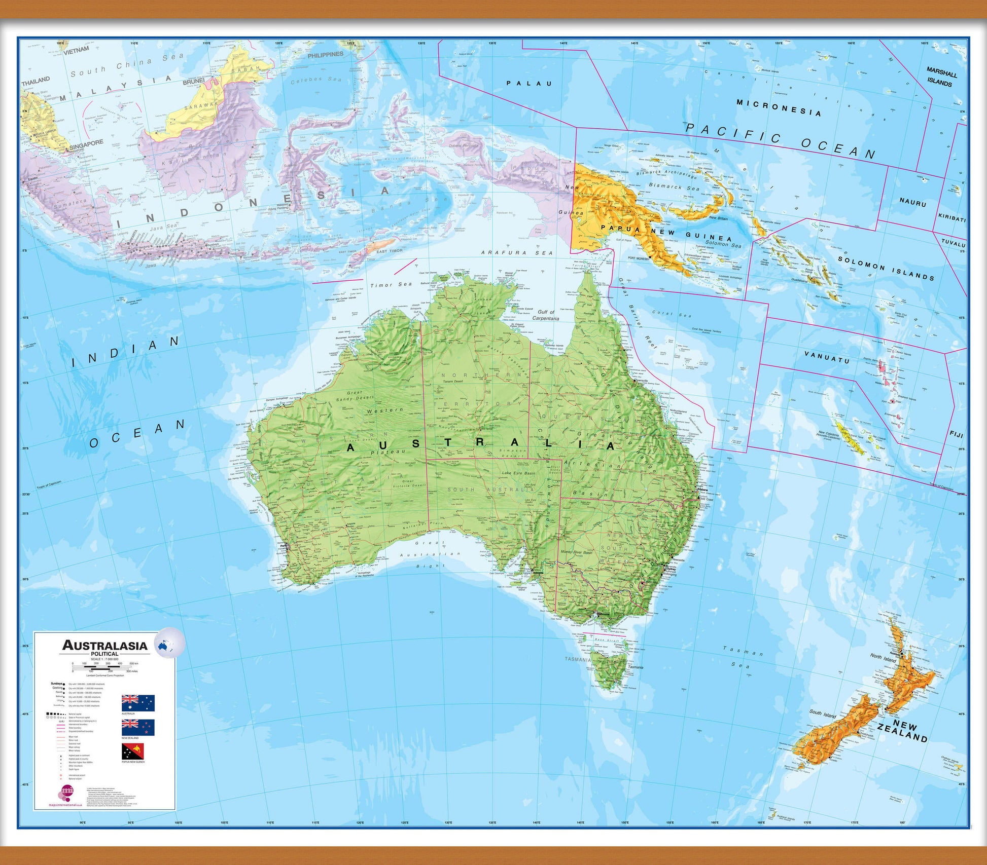 CT00017_H_LWDHB - Australasia Wall Map Political