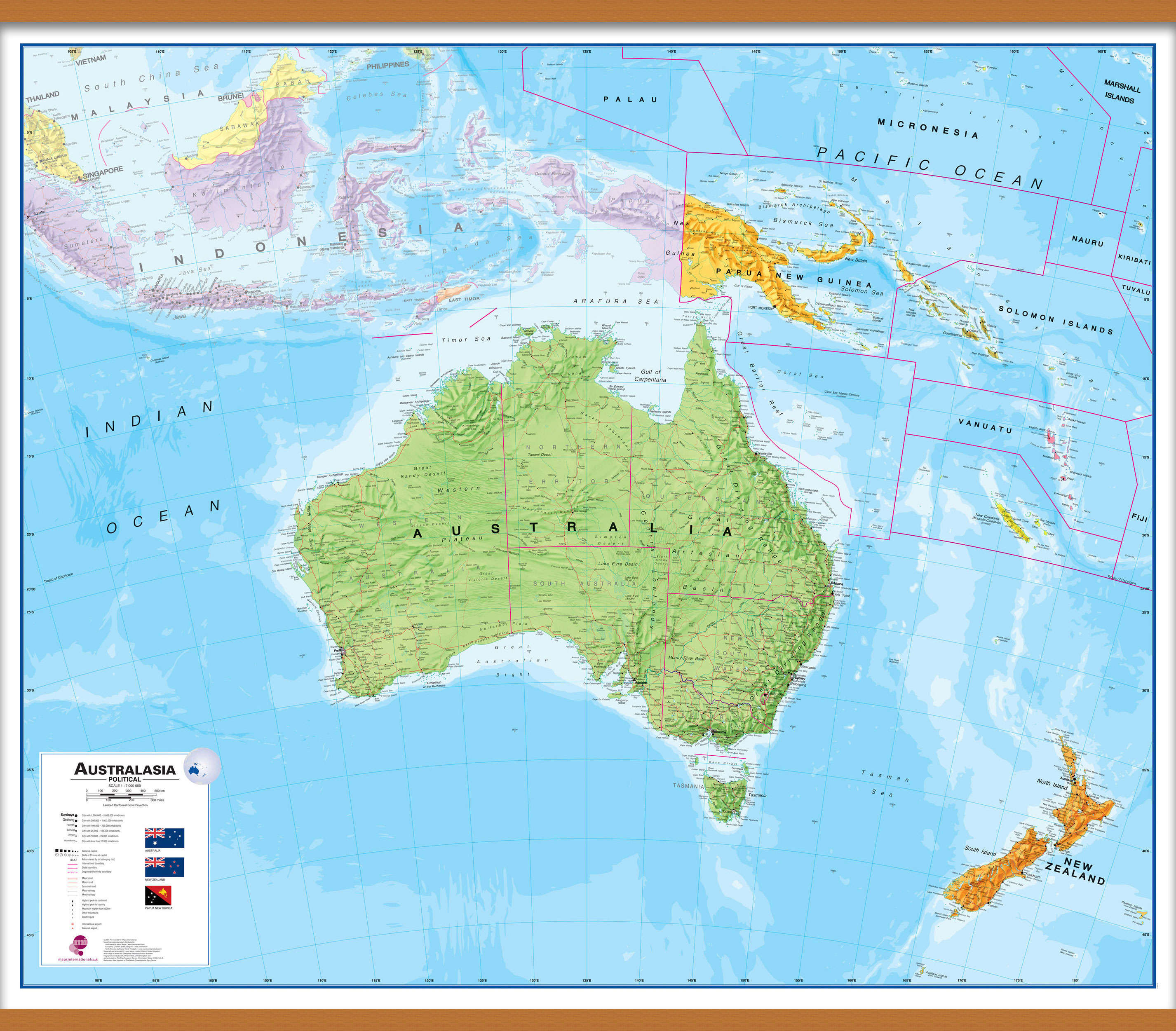CT00017_L_LWDHB - Australasia Wall Map Political