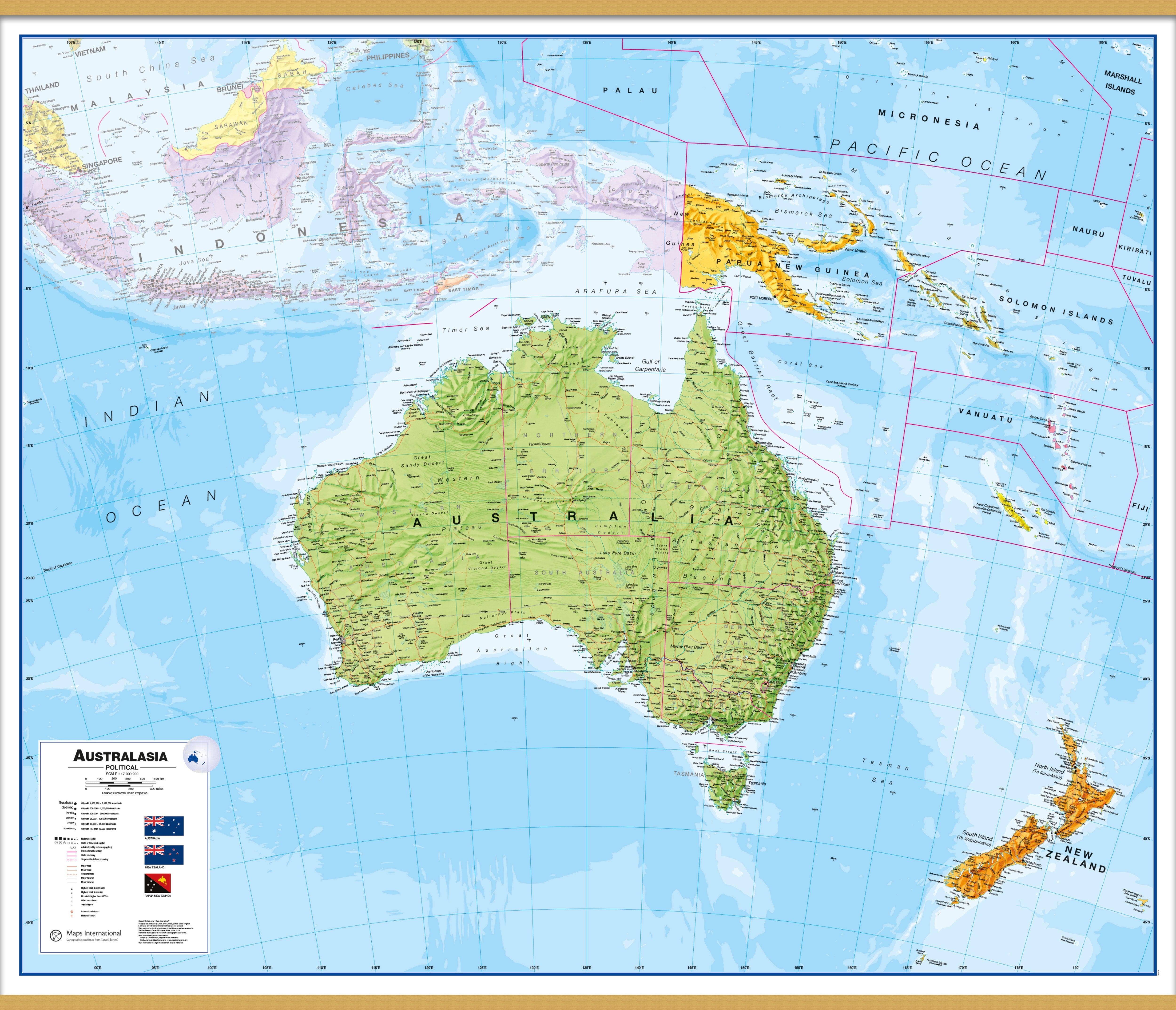 CT00017_L_LWDHB - Australasia Wall Map Political