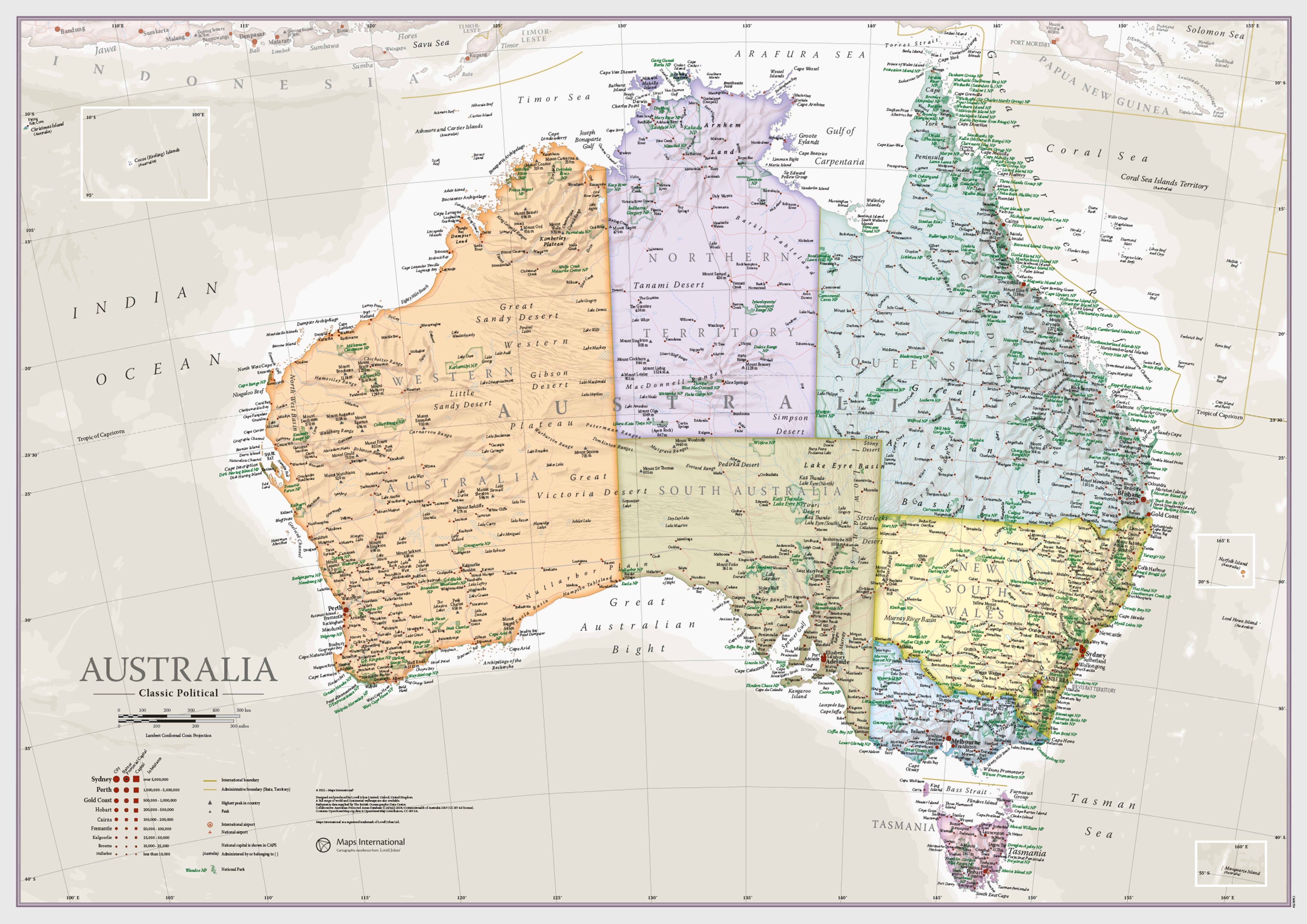 CM01750_S_FSLAM - Australia Classic Wall Map