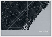 LS01558_S_WDWHI - Barcelona City Street Map Print Charcoal