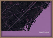 LS01559_3_WDOAK - Barcelona City Street Map Print Mauve