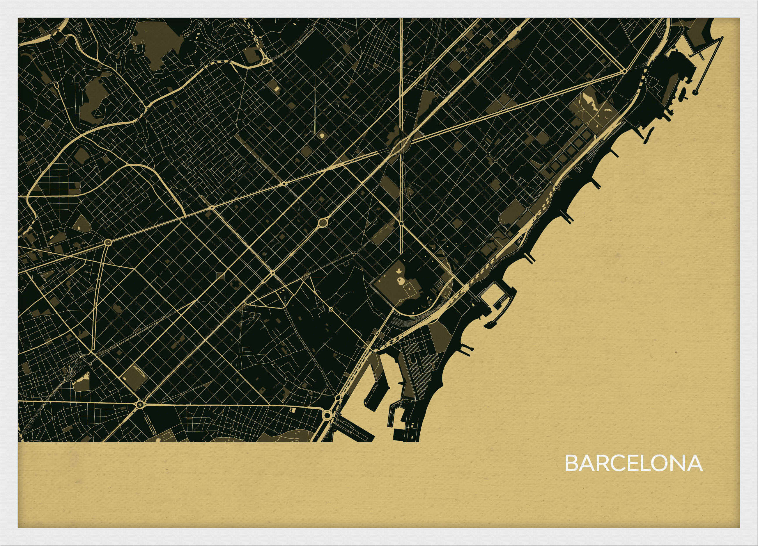 LS01568_S_WDWHI - Barcelona City Street Map Print Straw
