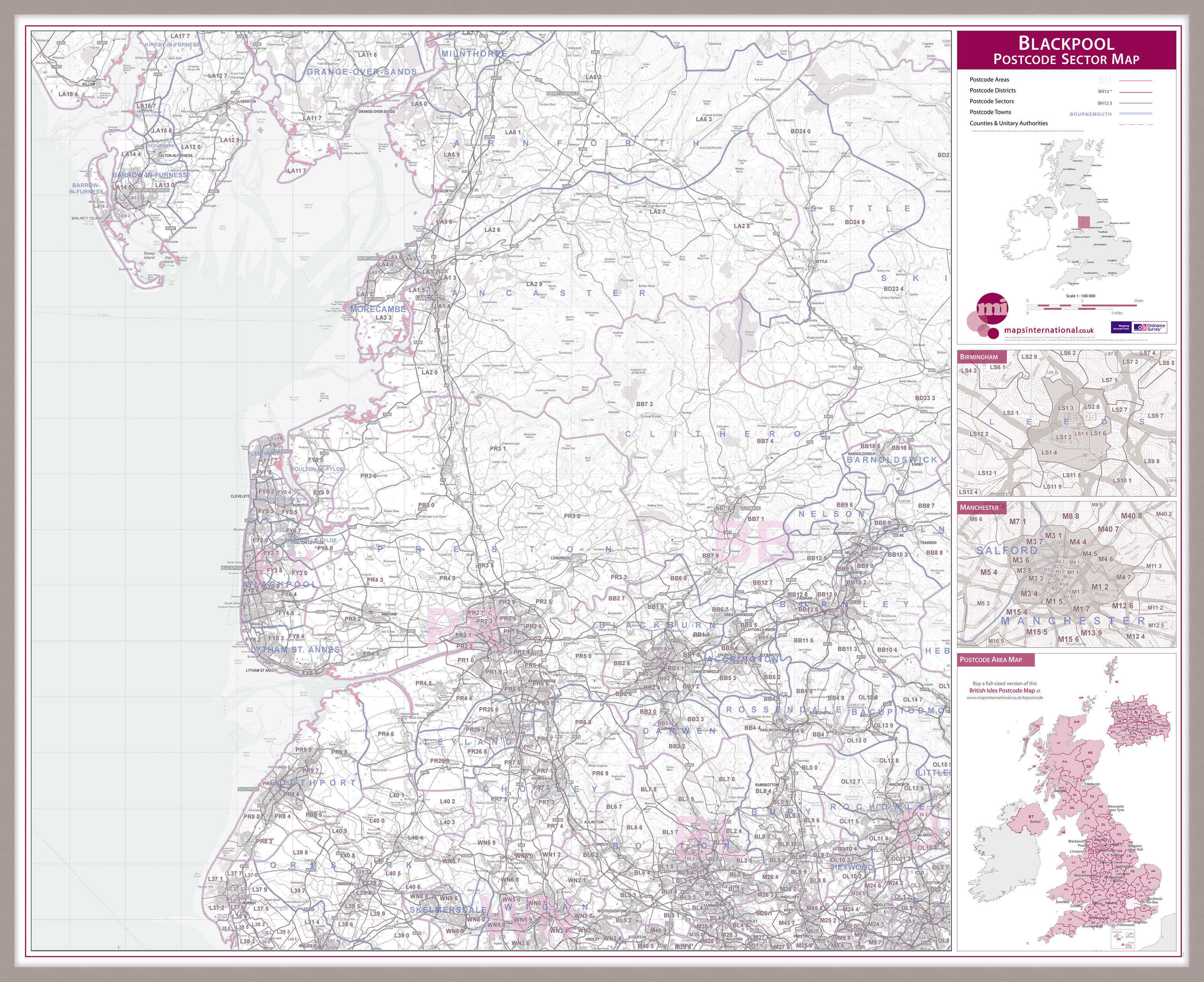 UK00762_L_LBDAL - Blackpool Postcode Sector Map