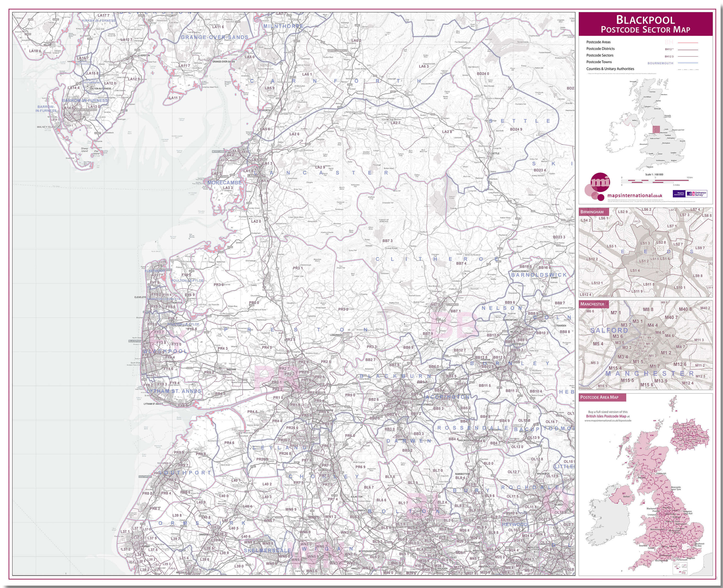UK00762_L_LMBRD - Blackpool Postcode Sector Map