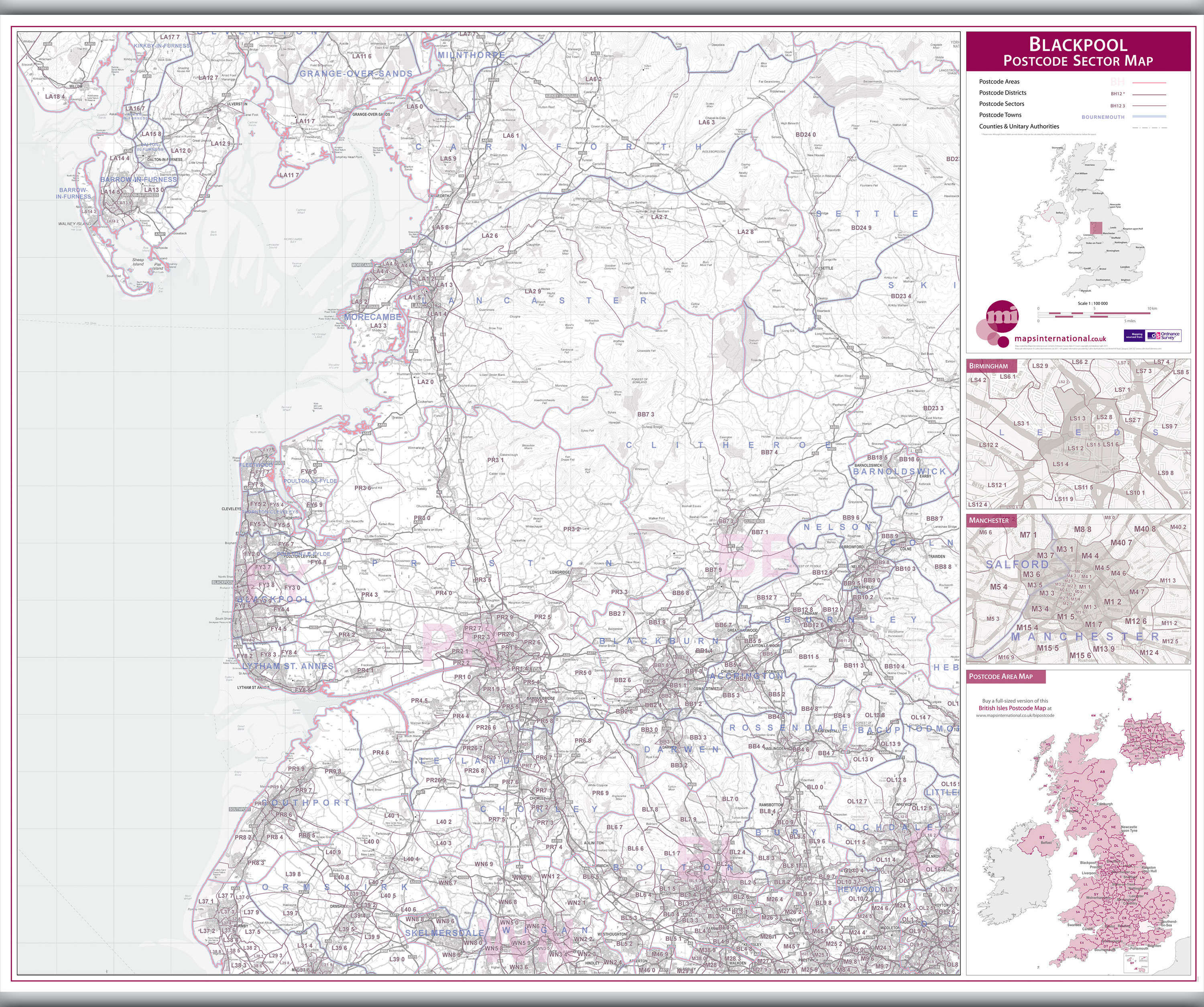UK00762_L_LAMHB - Blackpool Postcode Sector Map