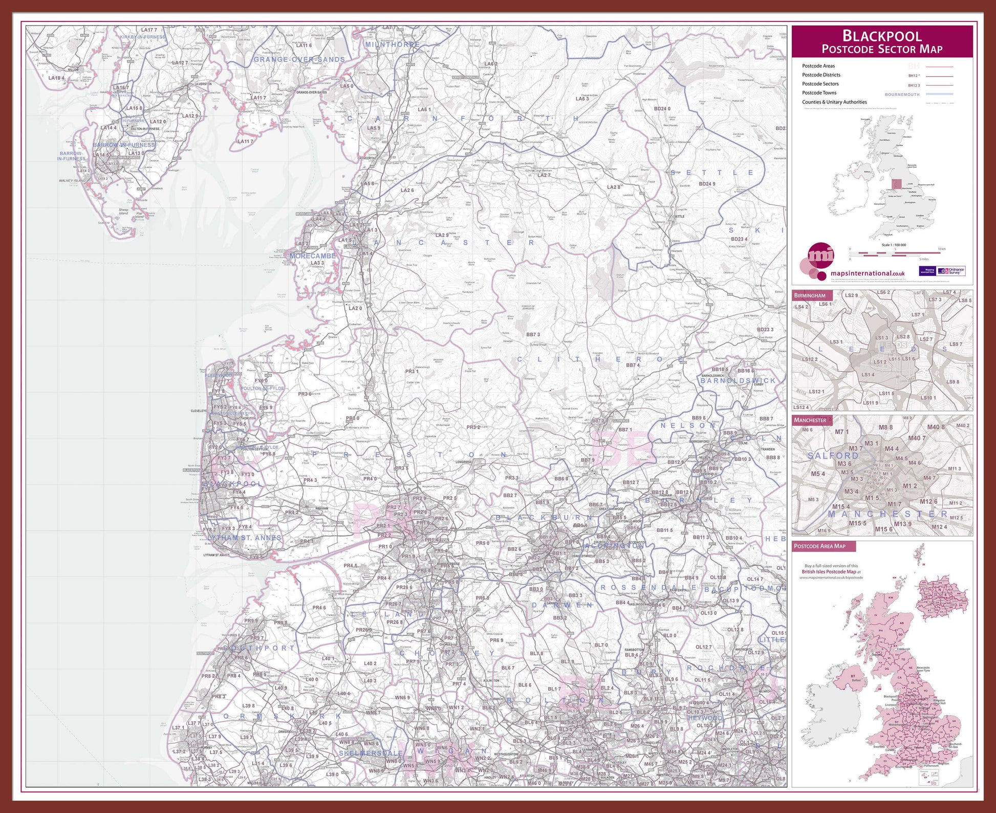 UK00762_L_LBDOK - Blackpool Postcode Sector Map