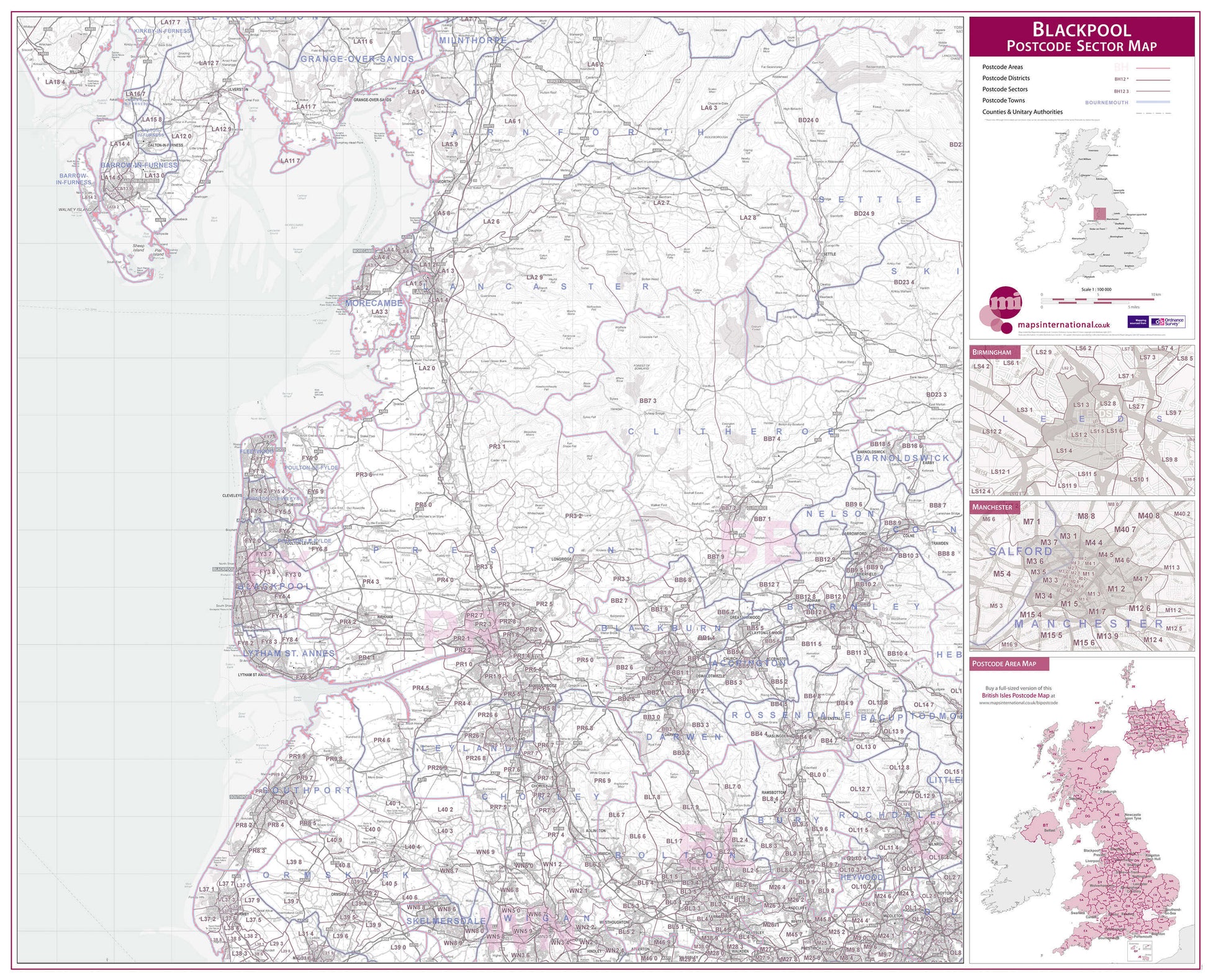 UK00762_L_LAMIN - Blackpool Postcode Sector Map