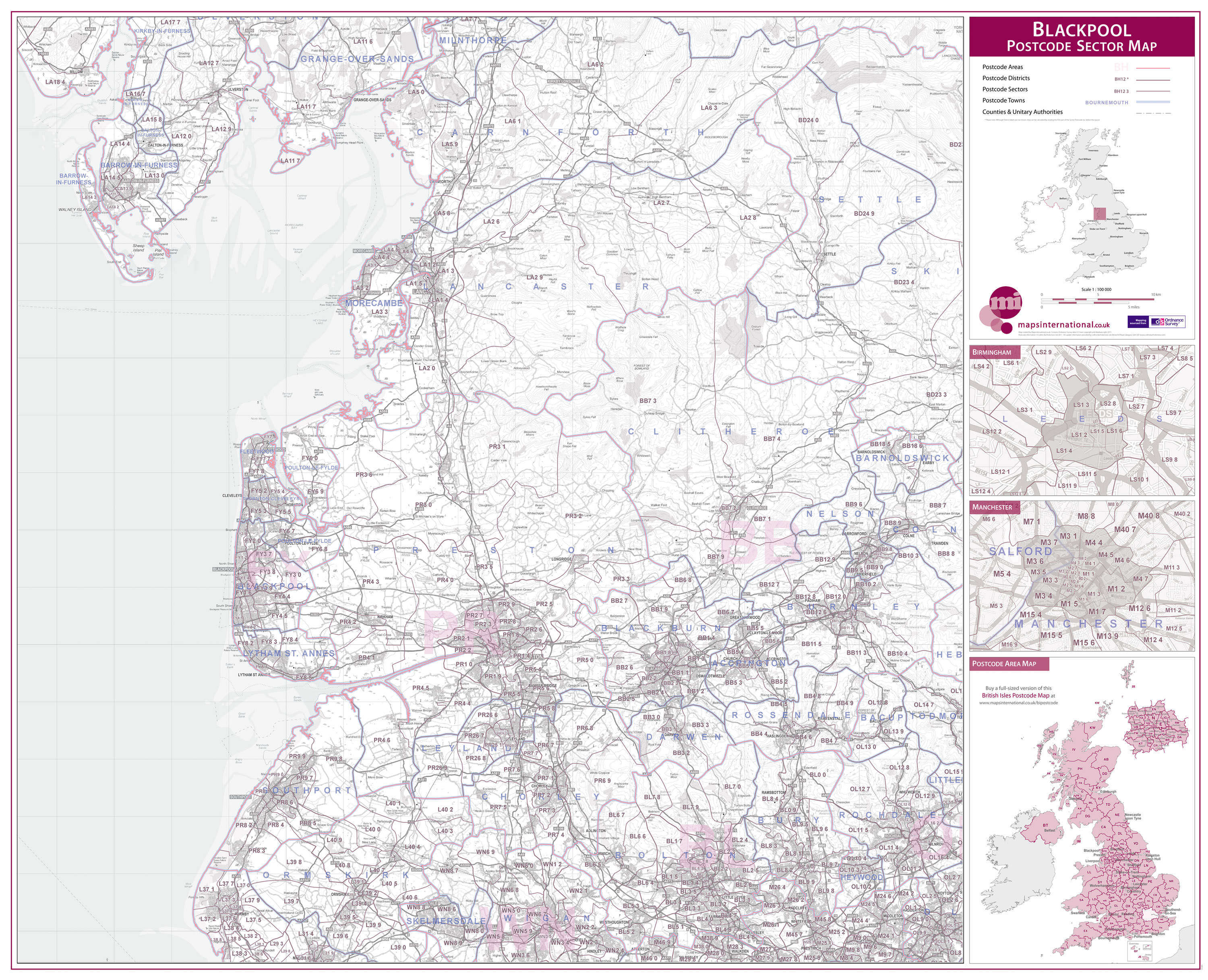 UK00762_L_PAPER - Blackpool Postcode Sector Map