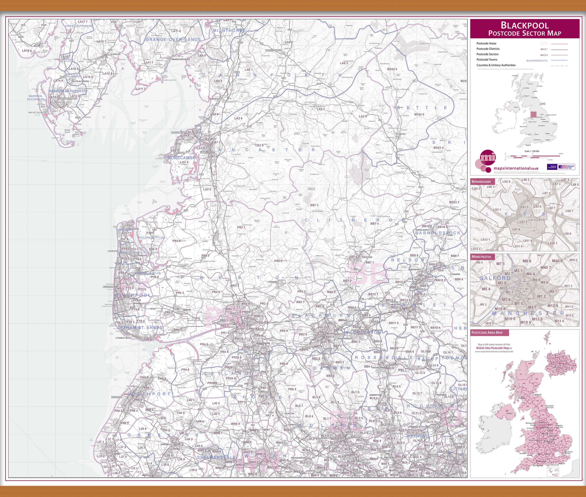 UK00762_L_LWDHB - Blackpool Postcode Sector Map