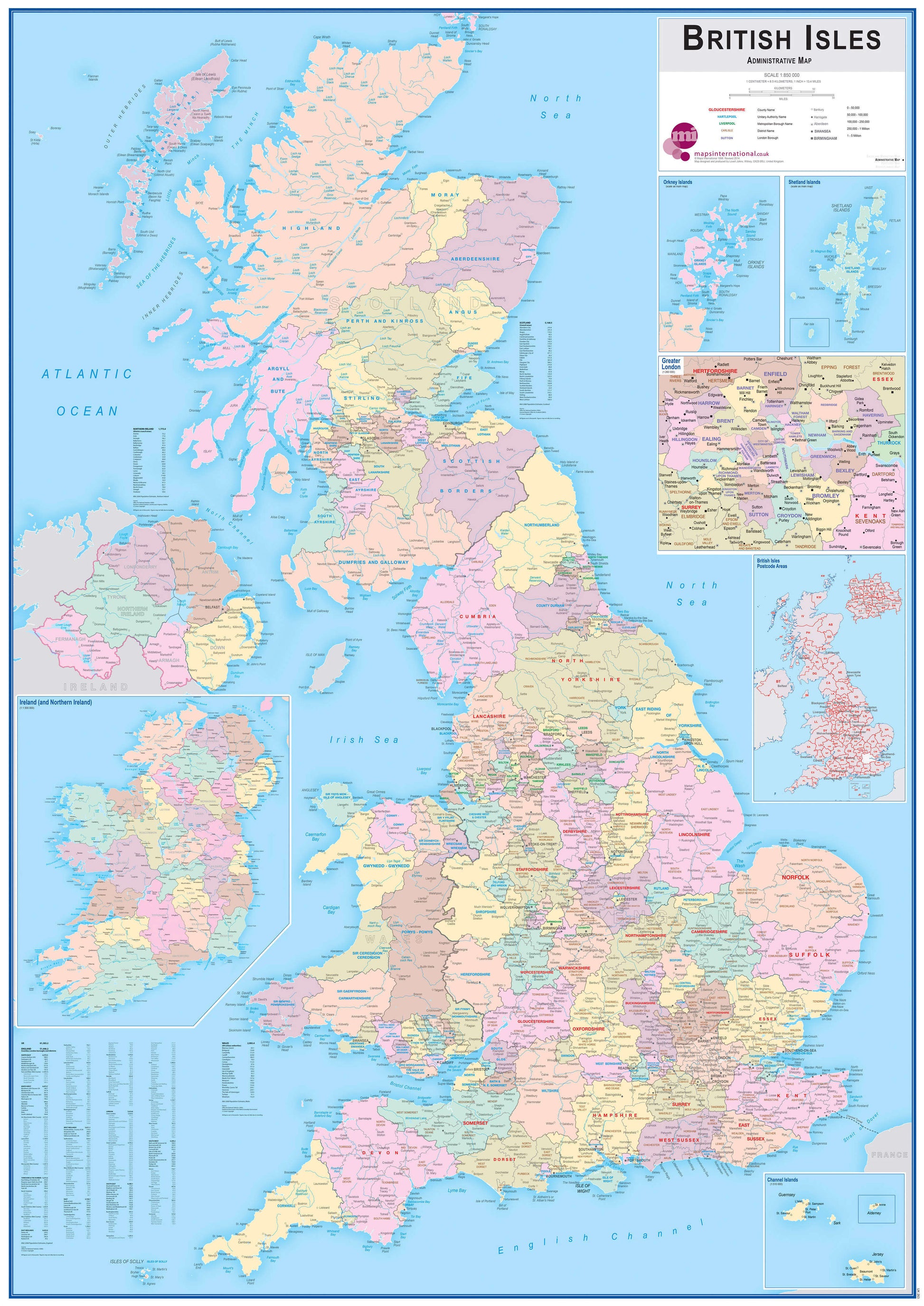 UK00263_H_LAMIN - British Isles Administrative Map