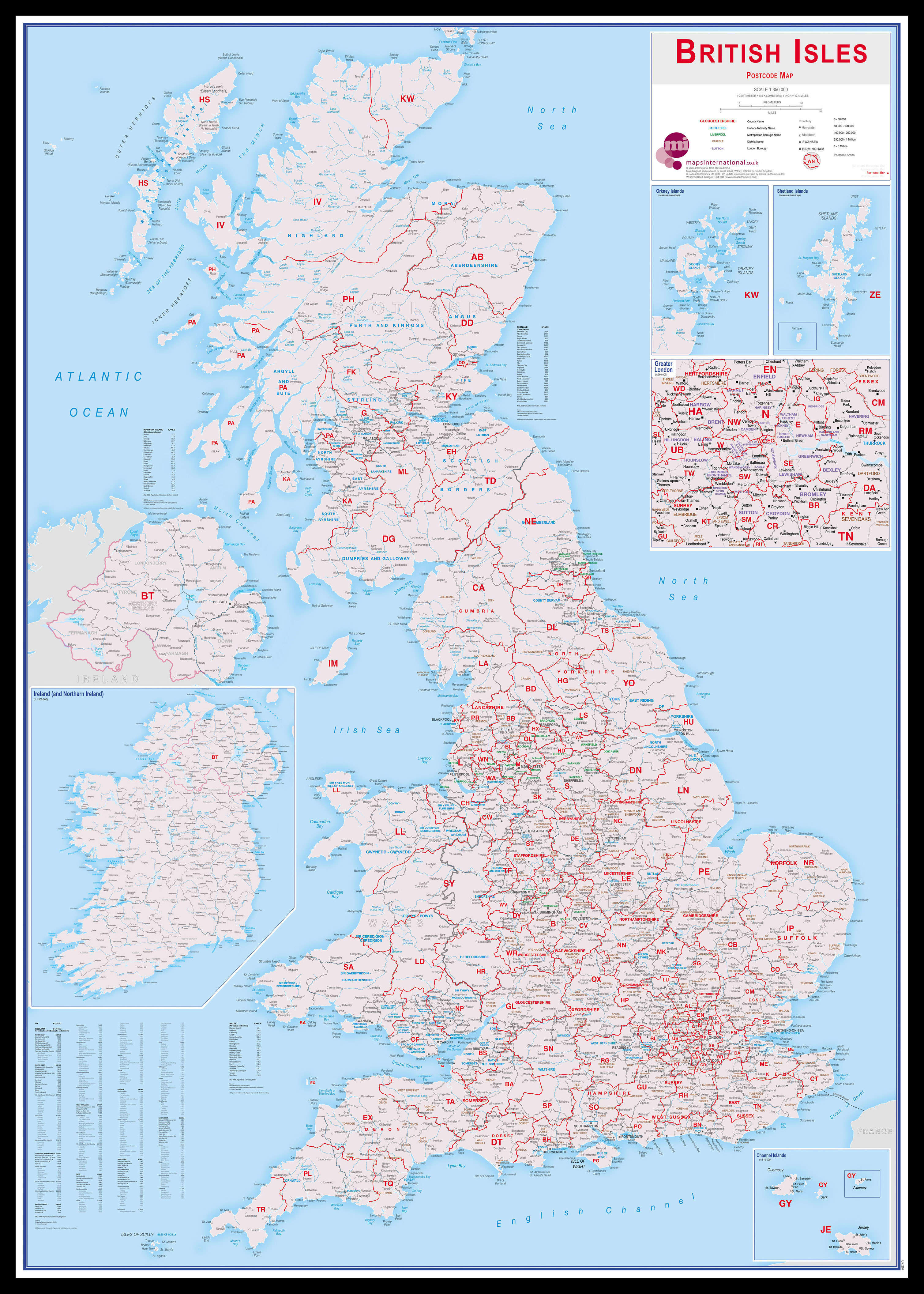 UK00264_H_LBDBL - British Isles Postcode Map