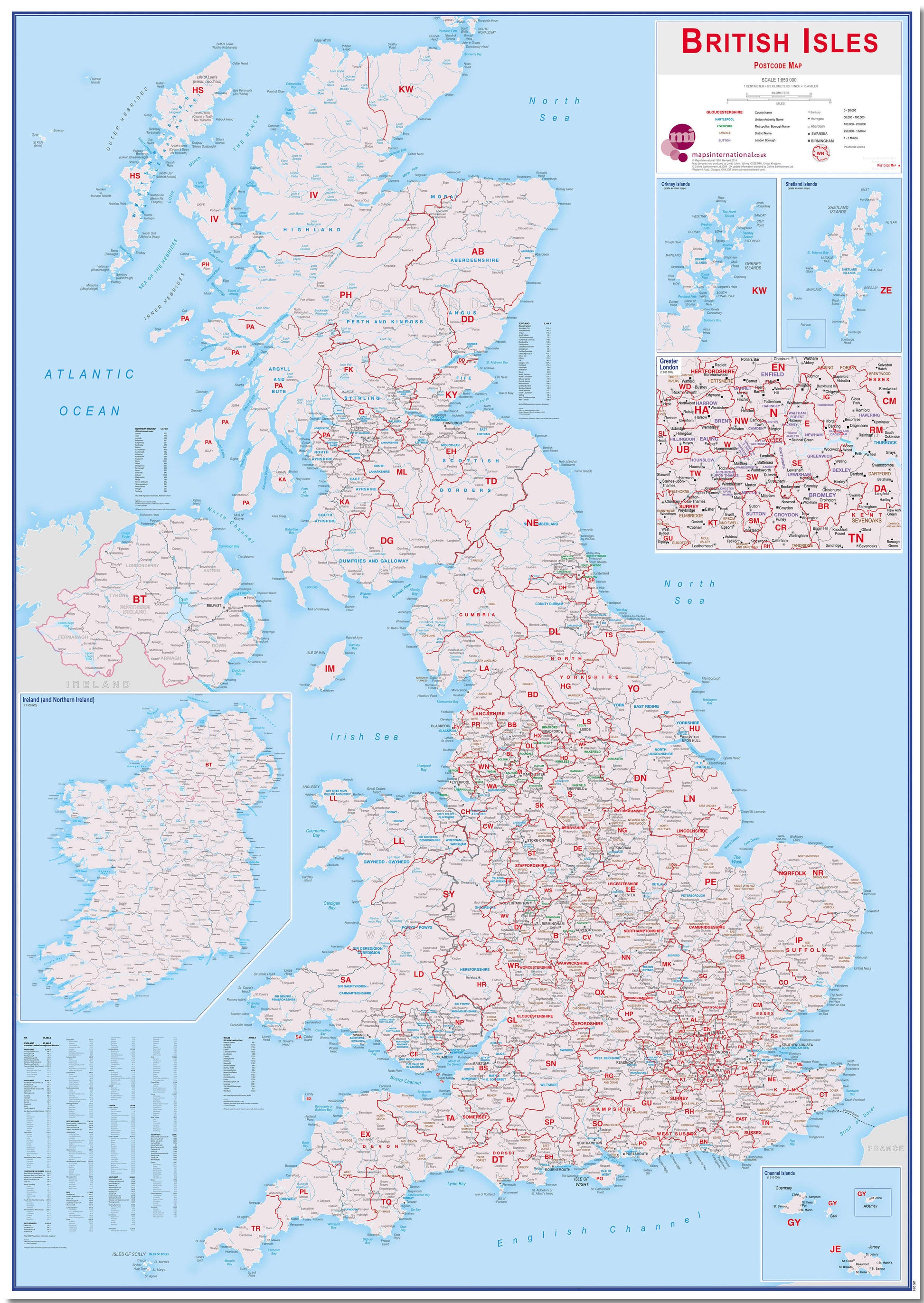 UK00264_H_LMBRD - British Isles Postcode Map