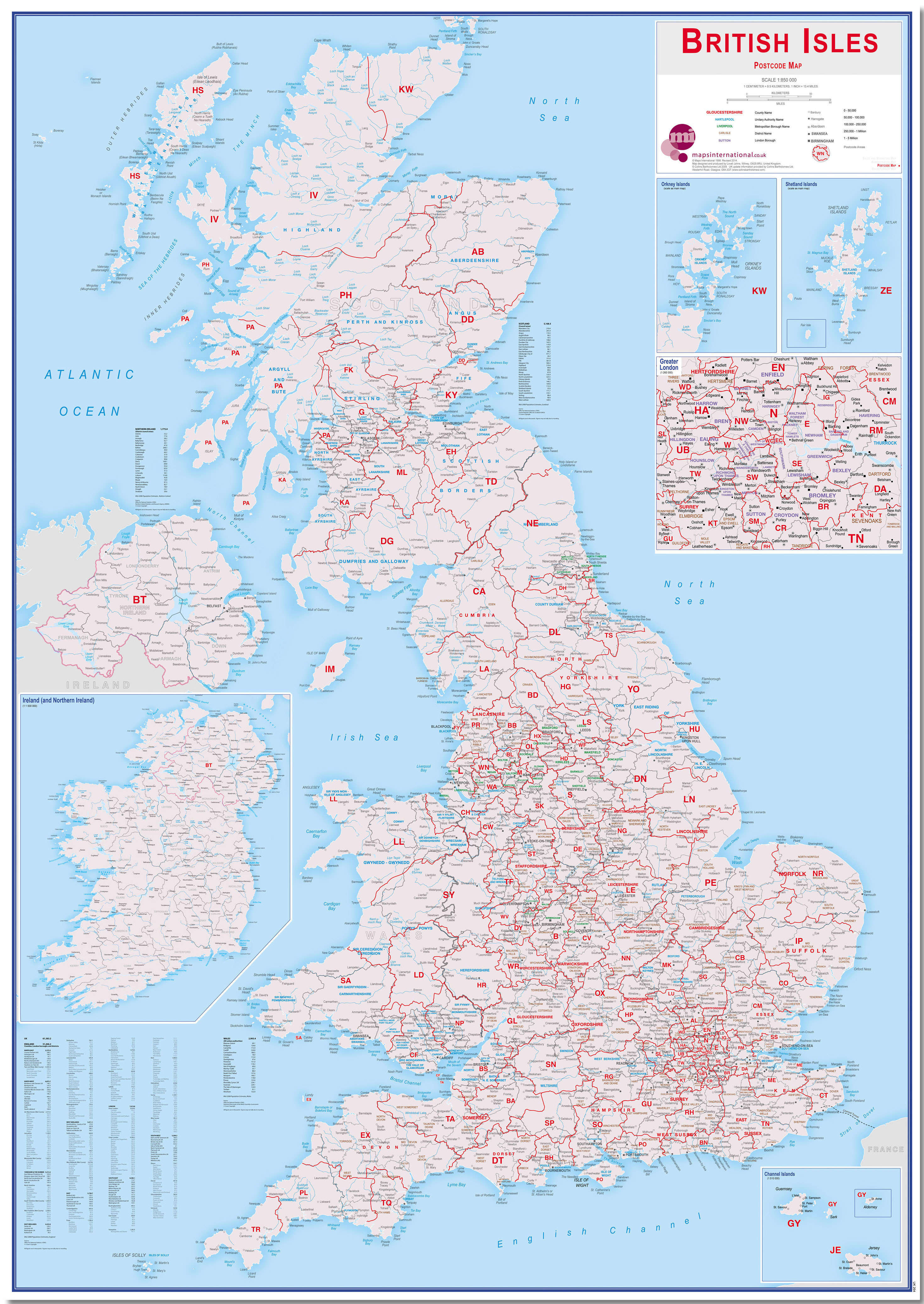 UK00264_H_LMBRD - British Isles Postcode Map