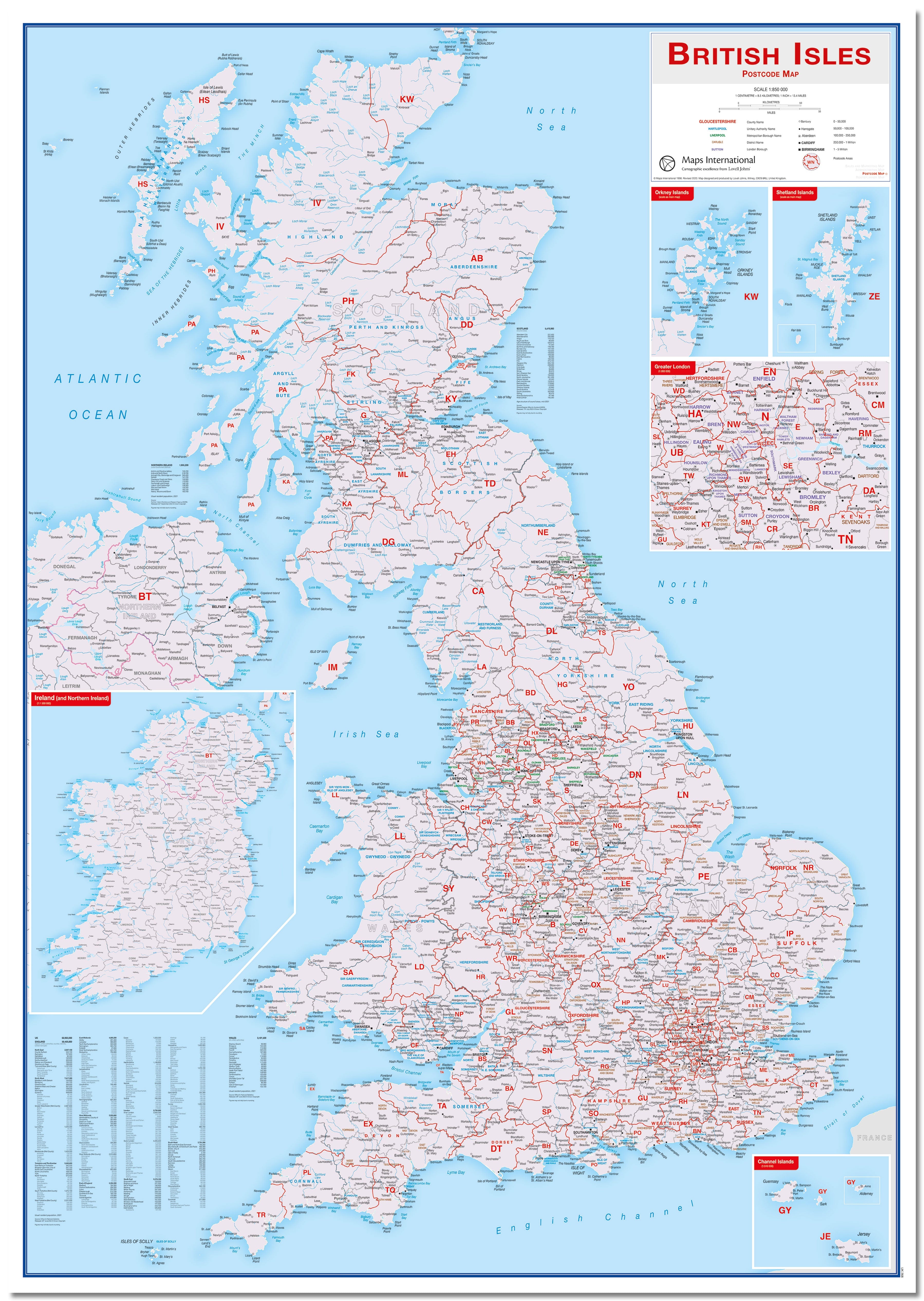 UK00264_H_LMBRD - British Isles Postcode Map