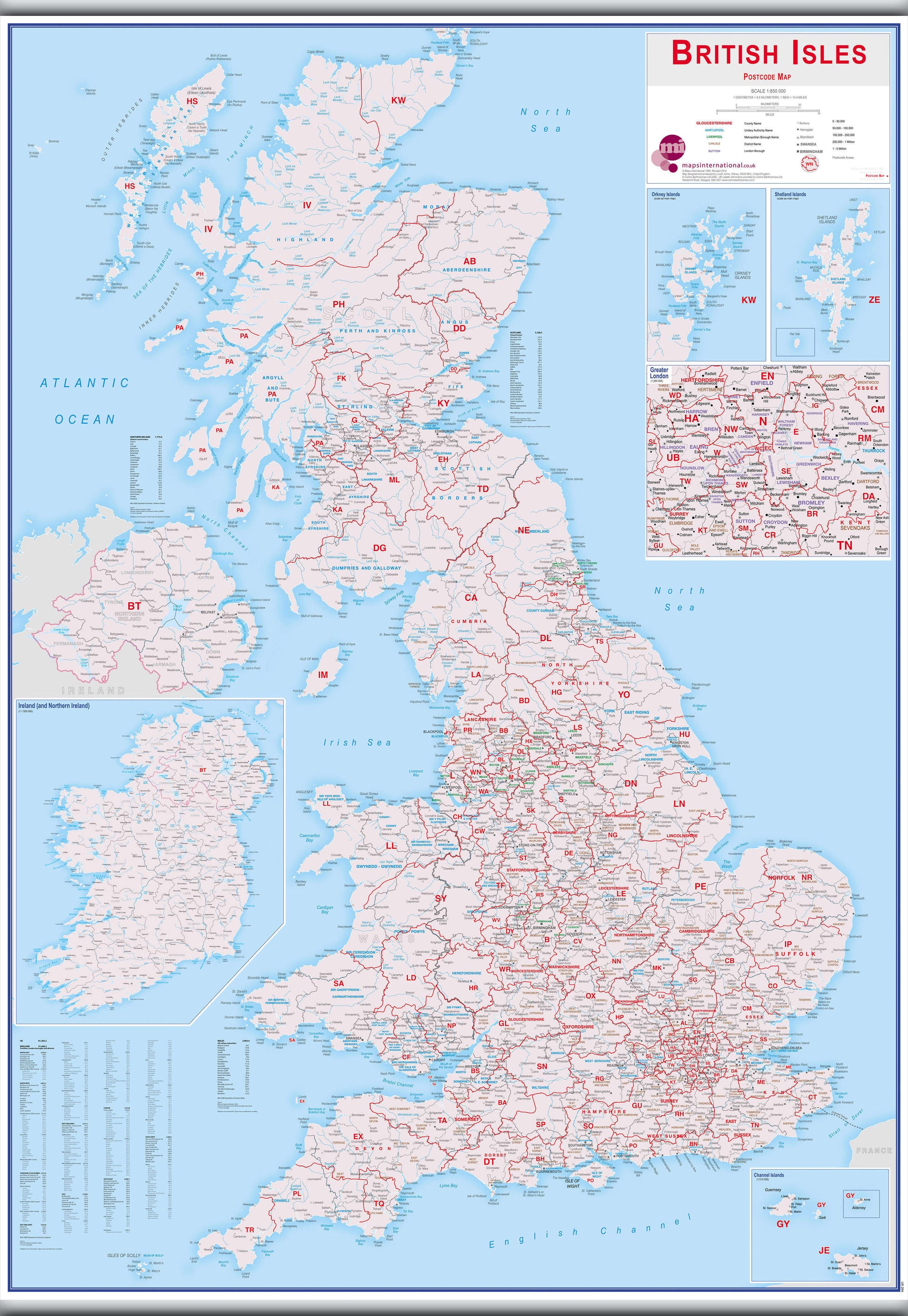 UK00264_L_LAMHB - British Isles Postcode Map