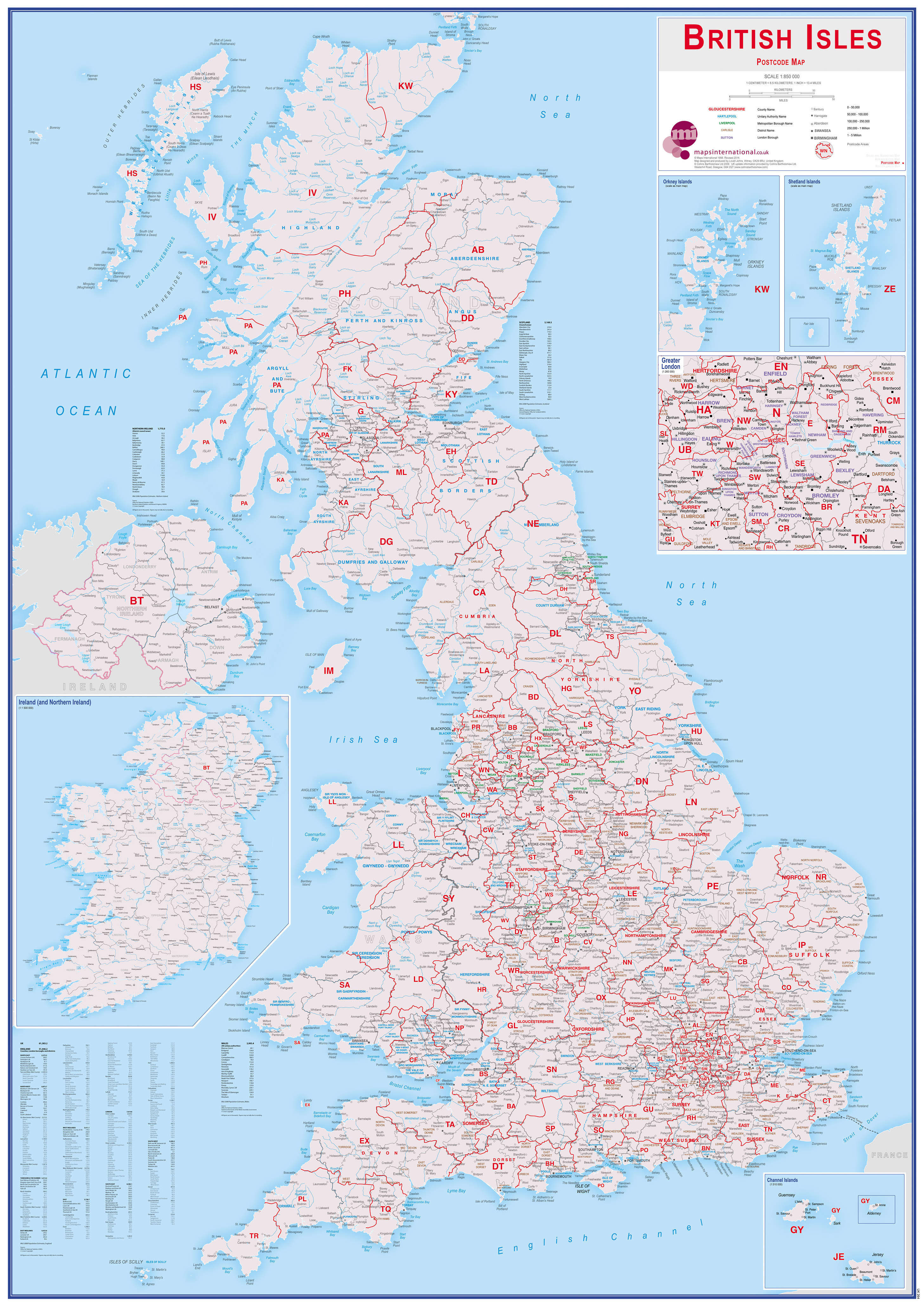 UK00264_L_PAPER - British Isles Postcode Map