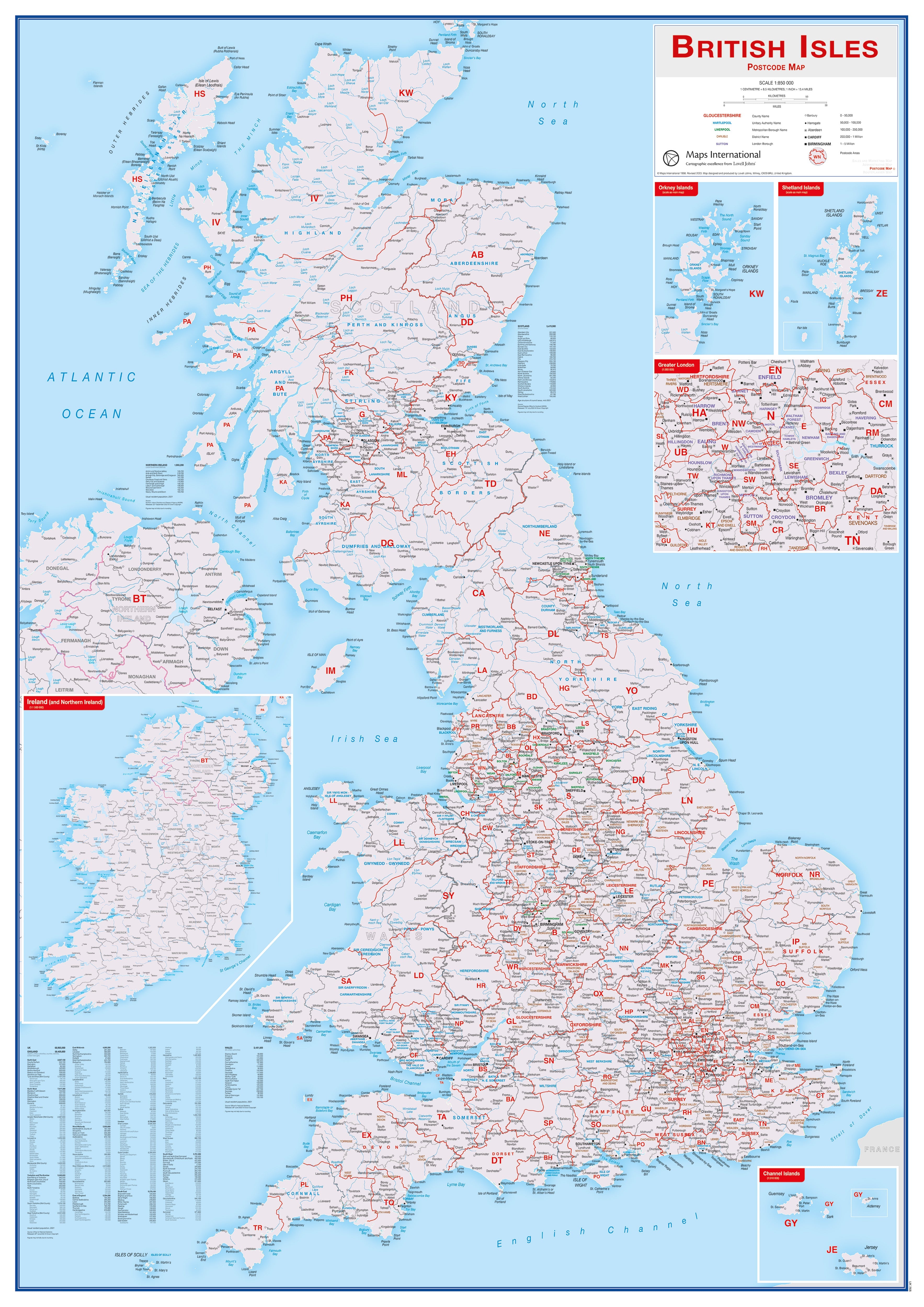 UK00264_L_PAPER - British Isles Postcode Map