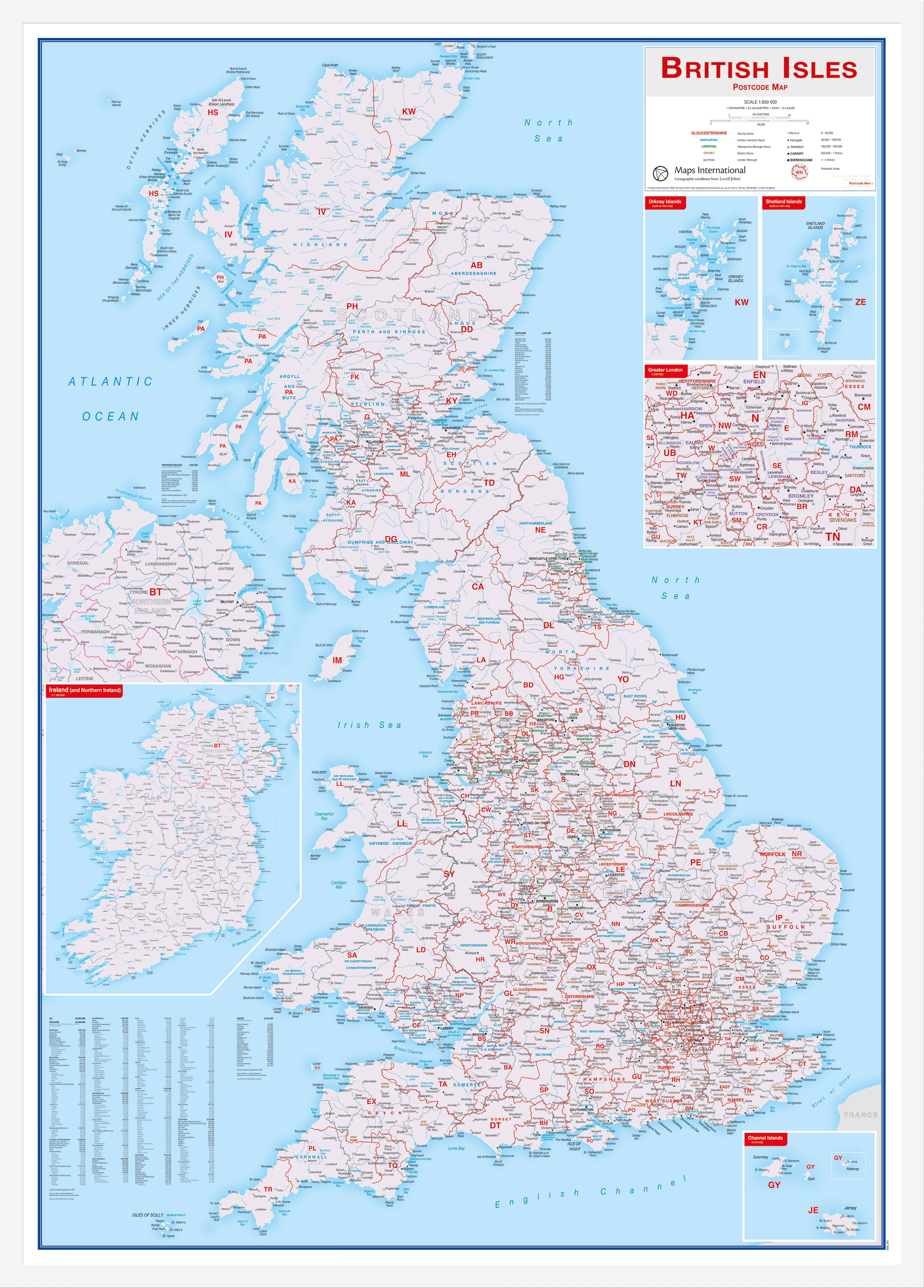 UK00264_L_WDWHI - British Isles Postcode Map