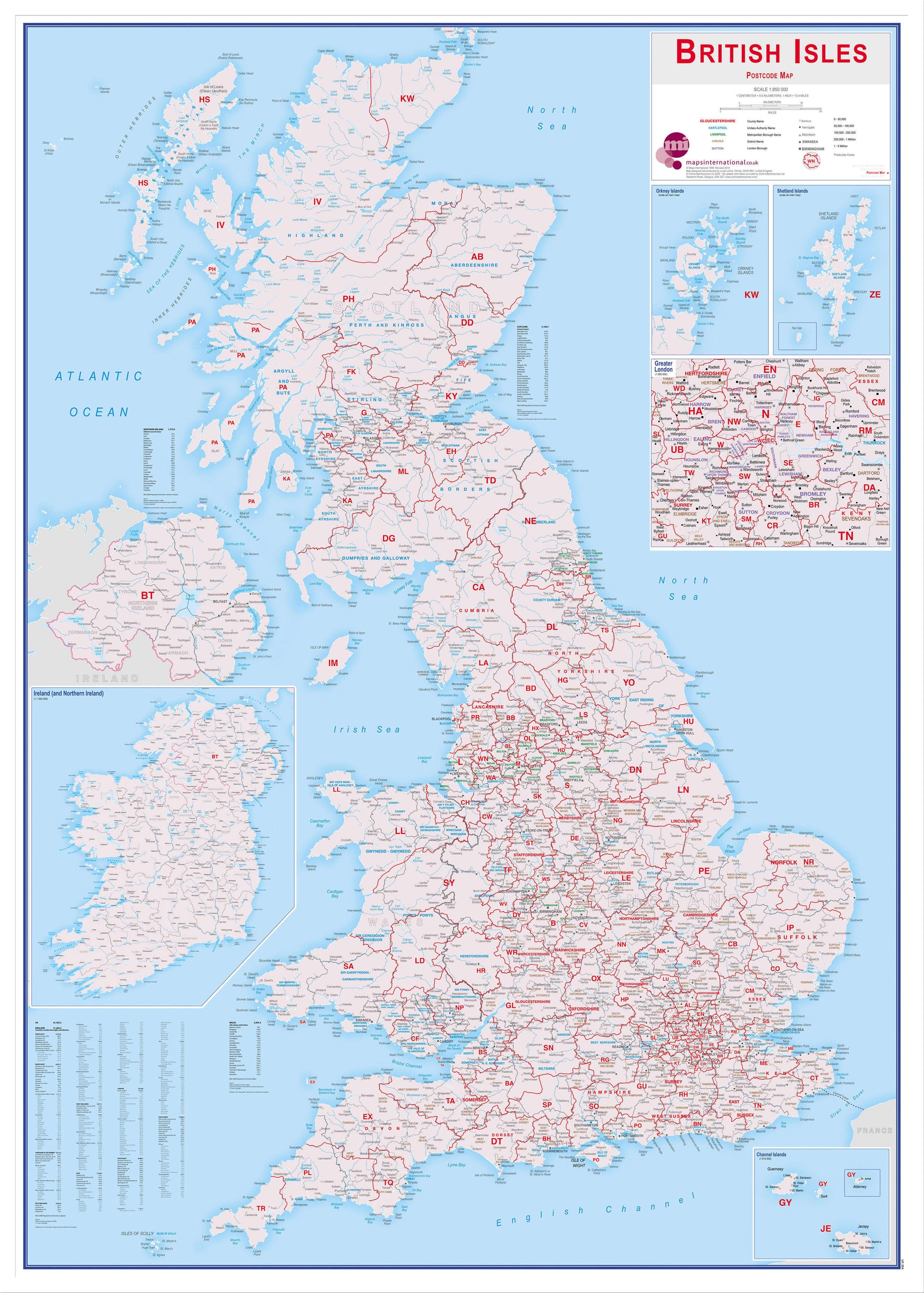 UK00264_L_LBWWH - British Isles Postcode Map