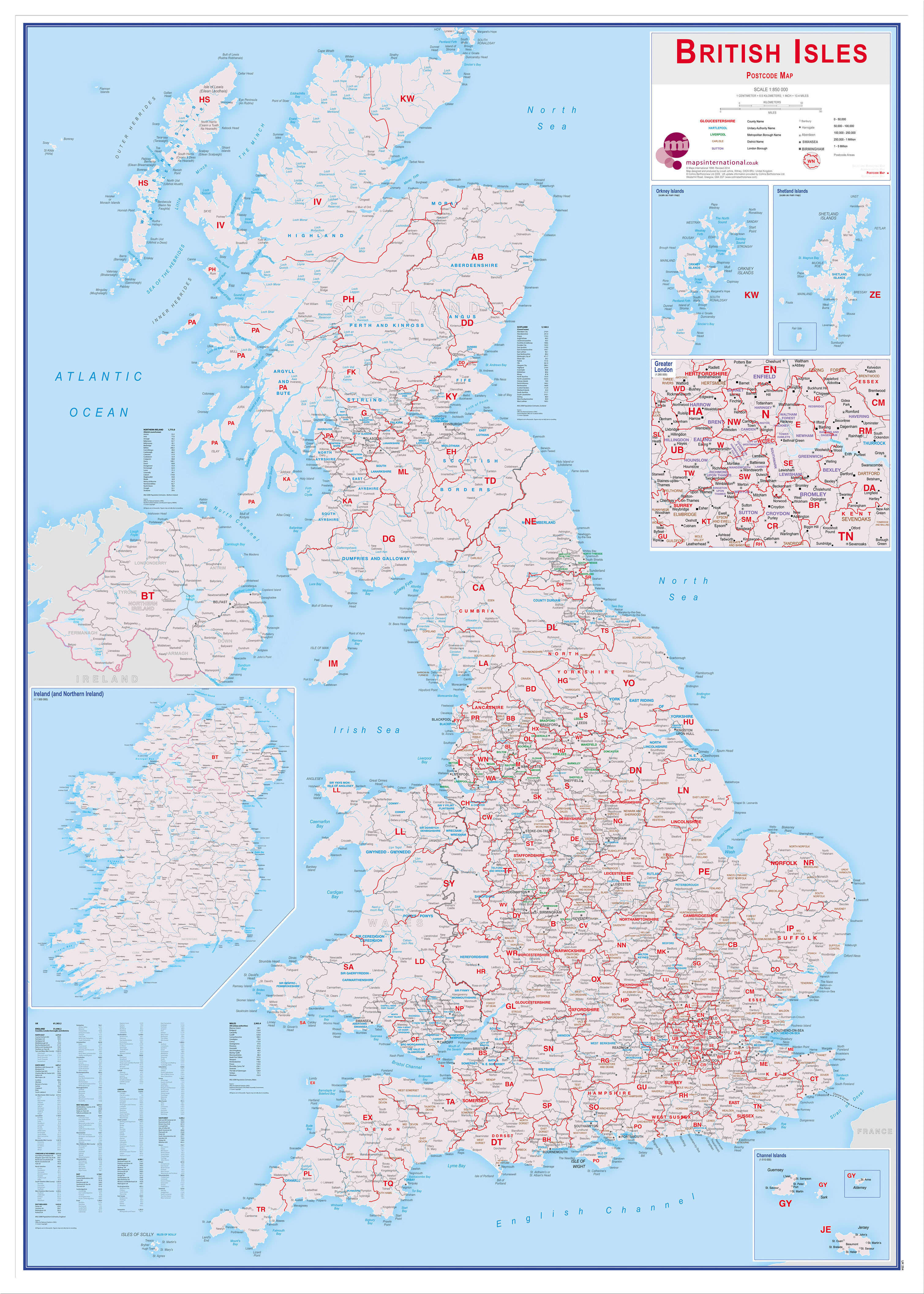 UK00264_L_LBWWH - British Isles Postcode Map