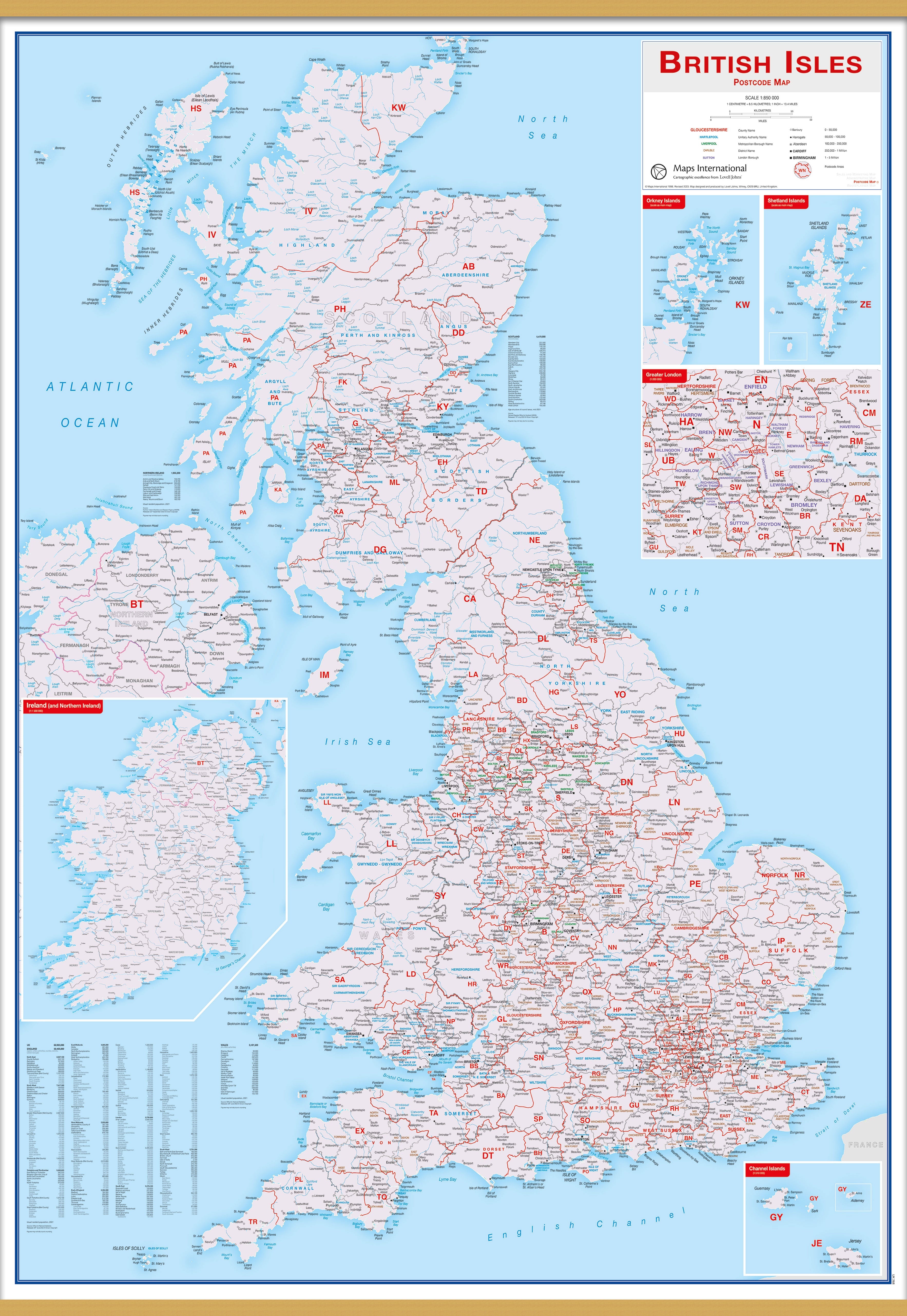 UK00264_L_LWDHB - British Isles Postcode Map