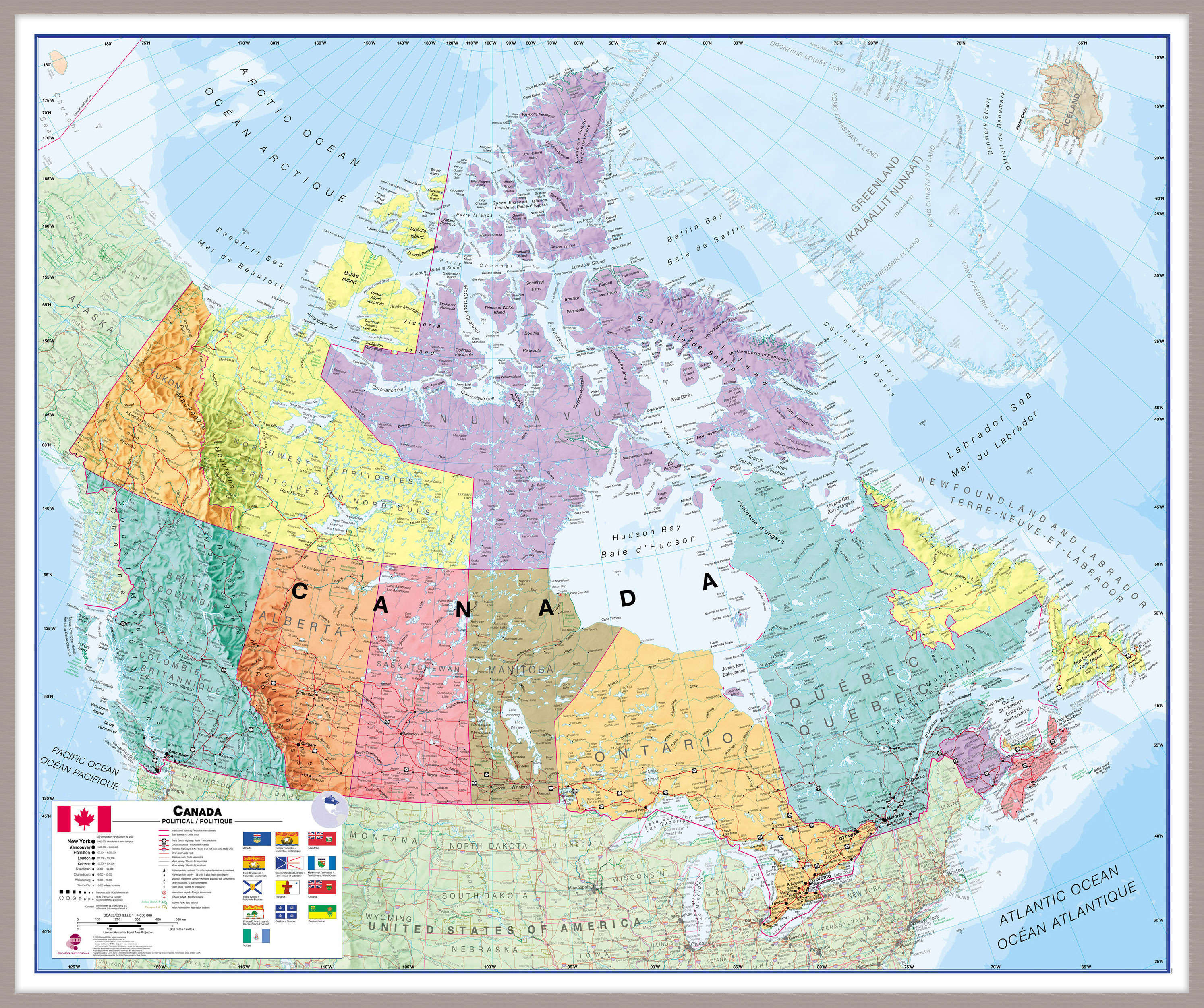 CM00404_L_MGFAL - Canada Wall Map Political