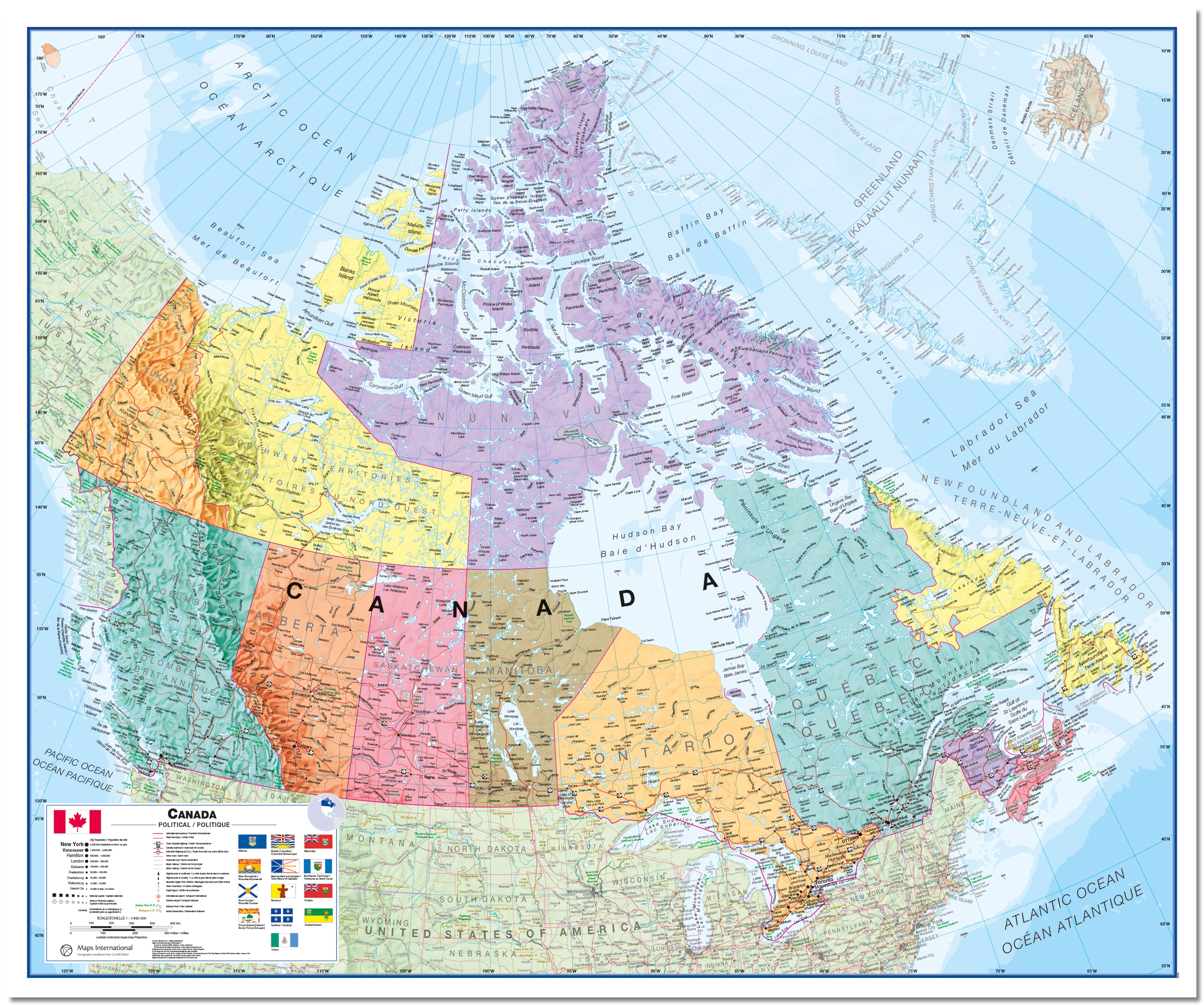 CM00404_H_LMBRD - Canada Wall Map Political