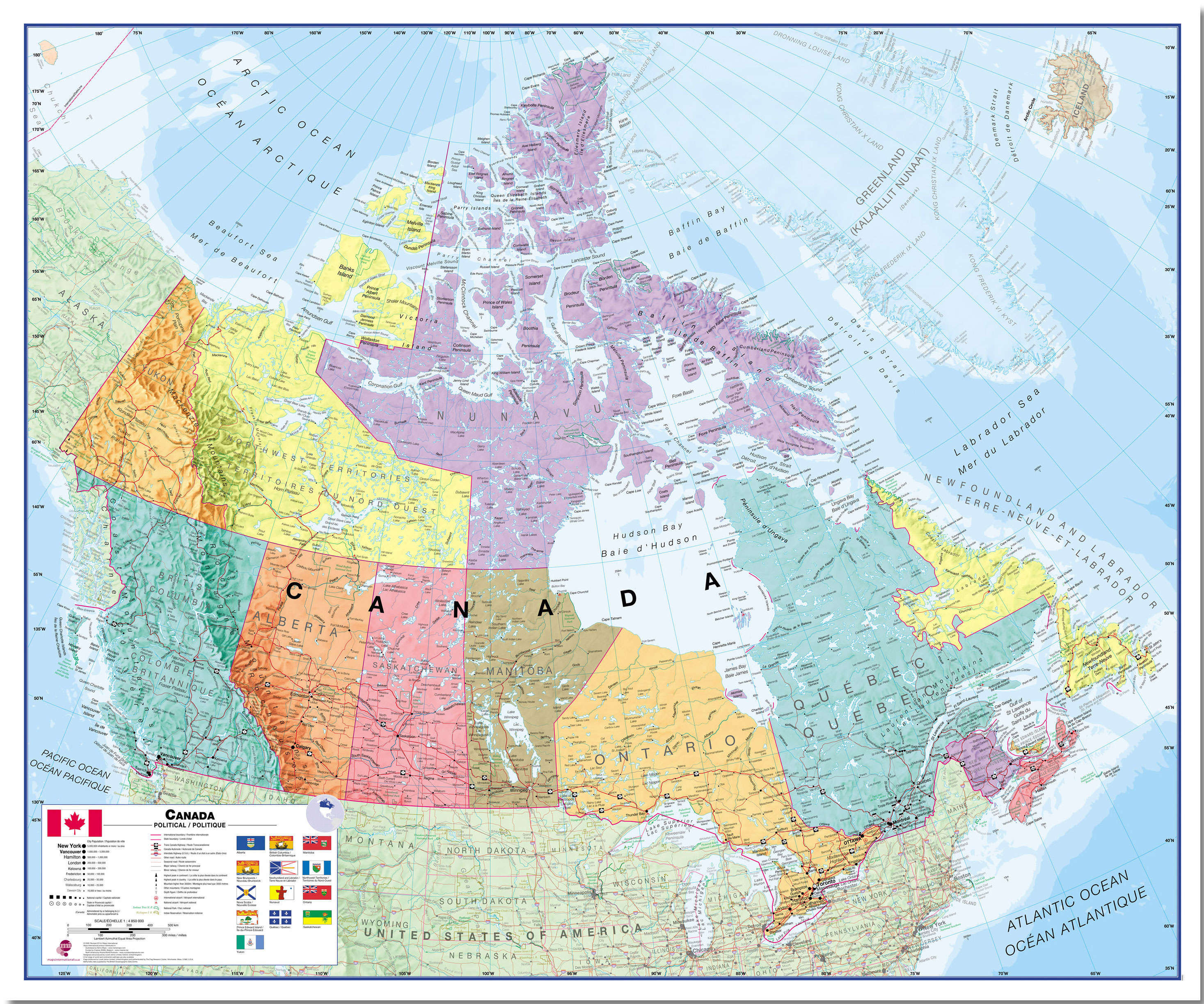 CM00404_L_LMBRD - Canada Wall Map Political