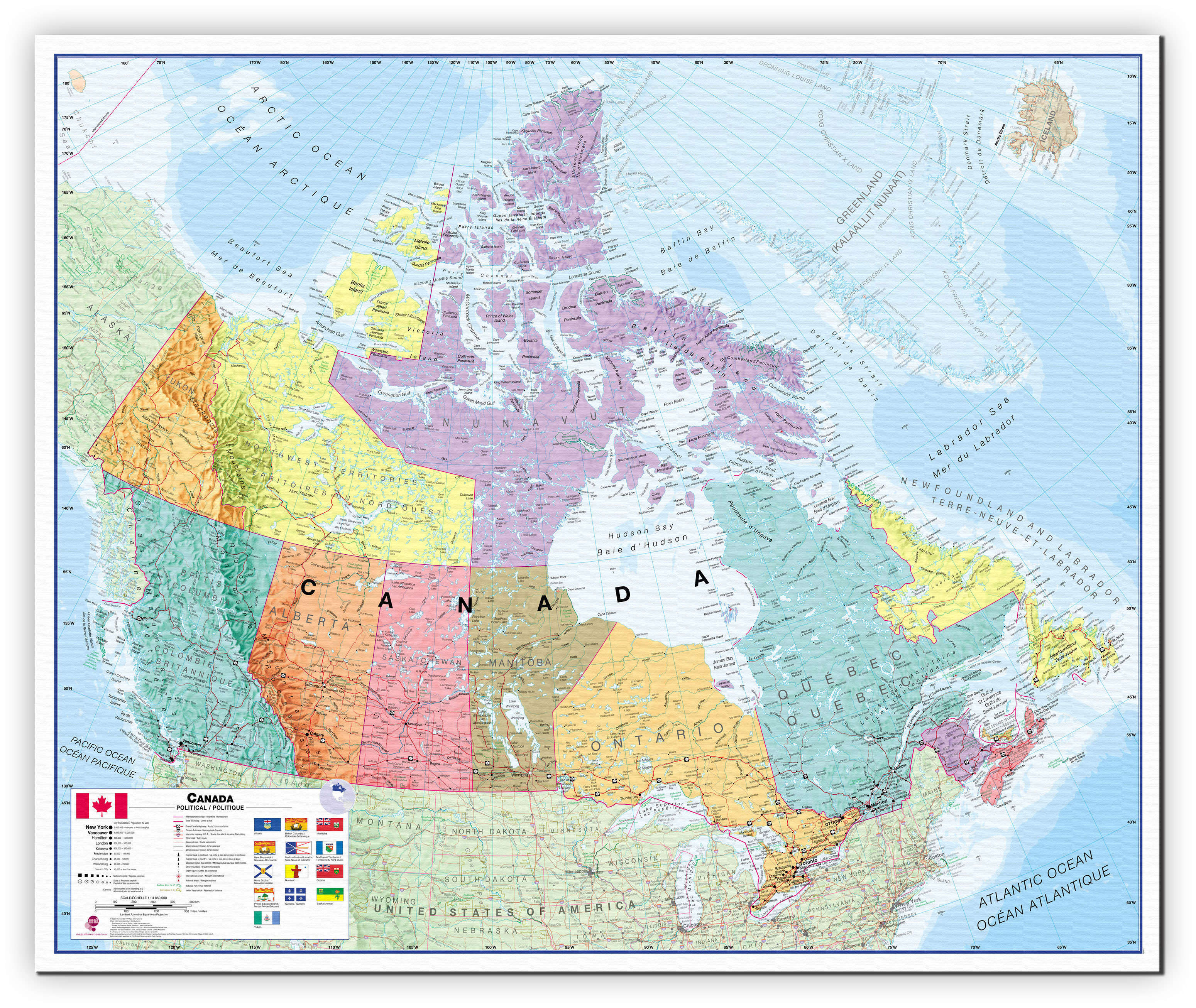 CM00404_L_CANVA - Canada Wall Map Political