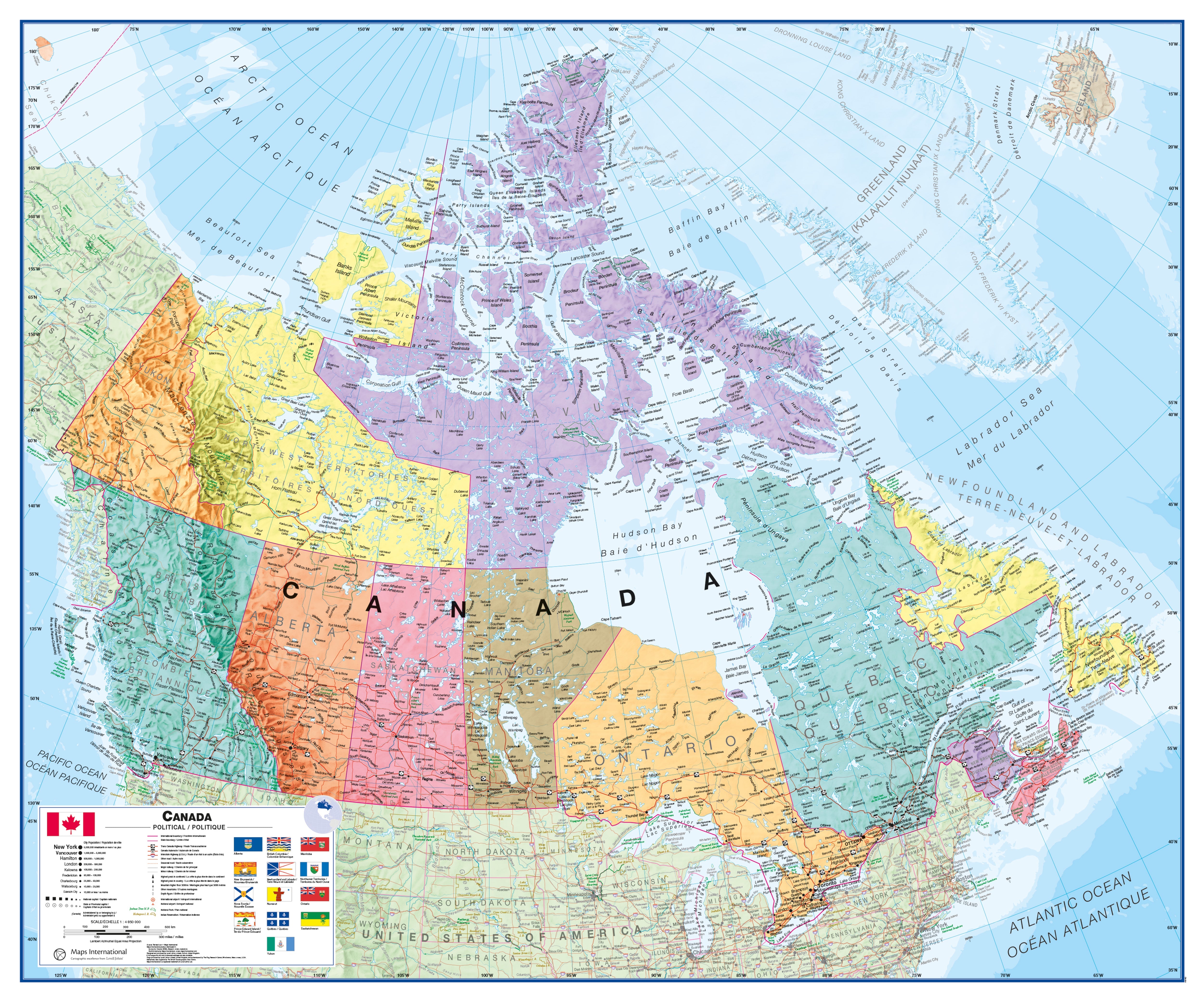 CM00404_S_FSLAM - Canada Wall Map Political