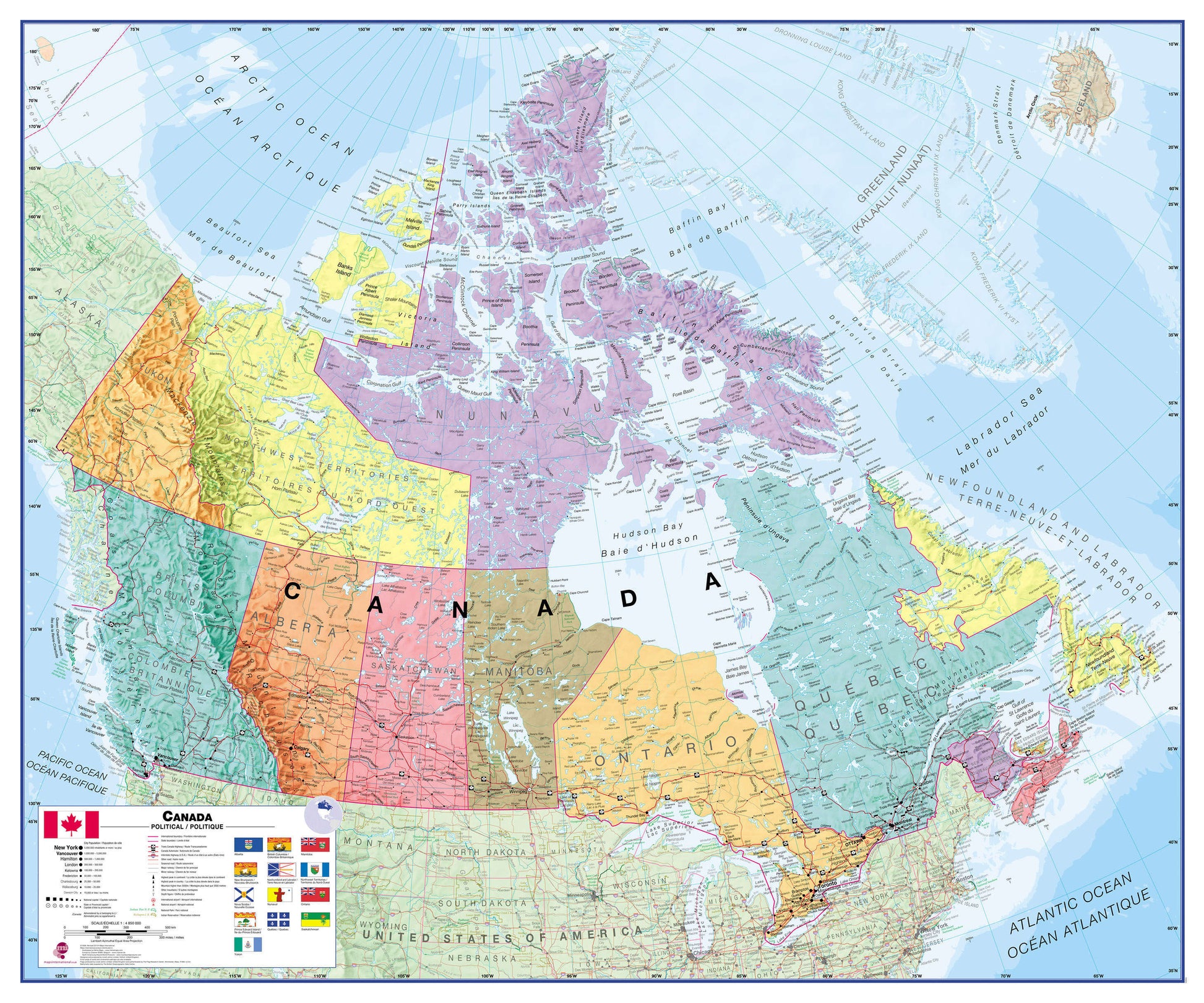 CM00404_L_CANRL - Canada Wall Map Political