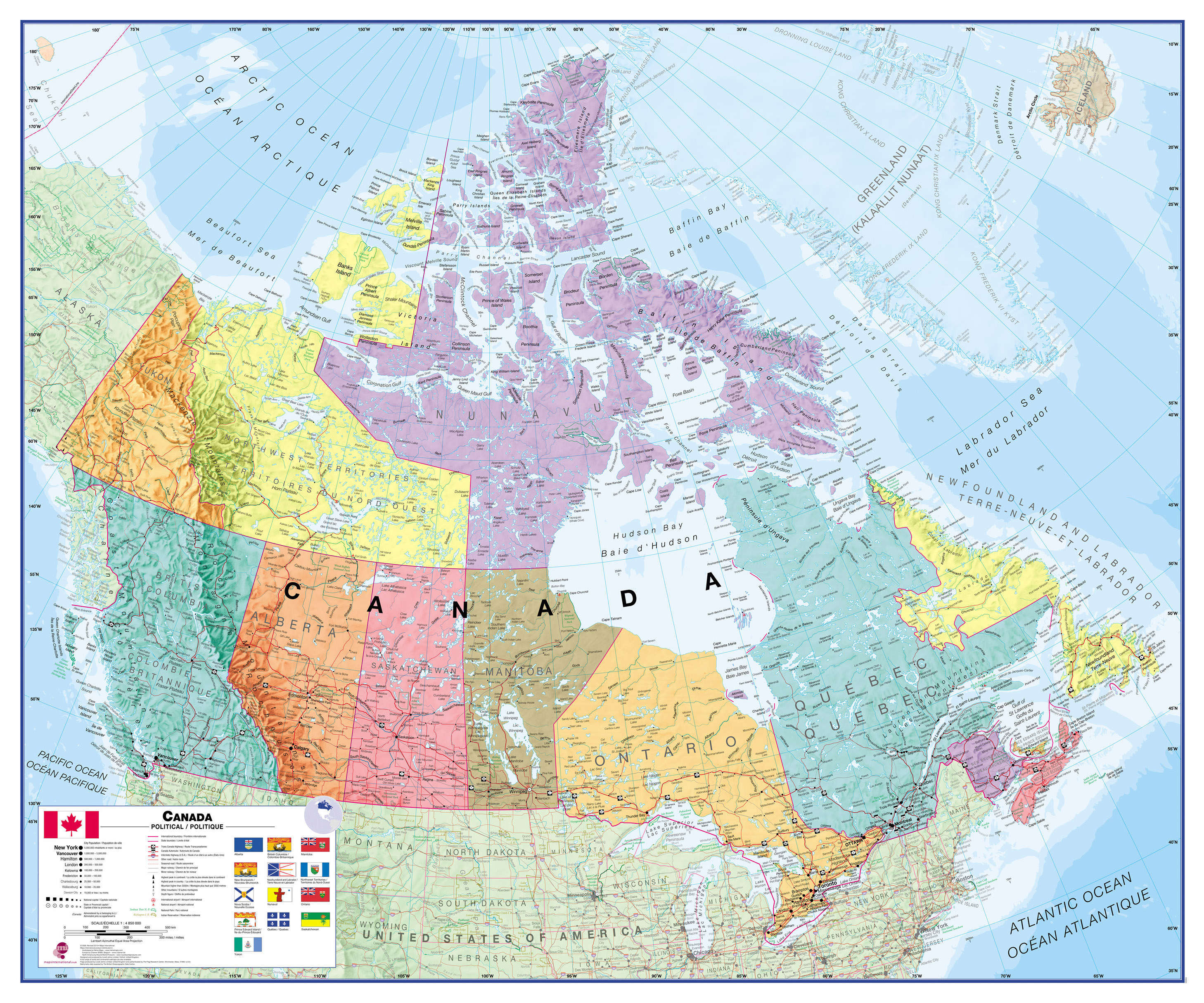 CM00404_H_PAPER - Canada Wall Map Political