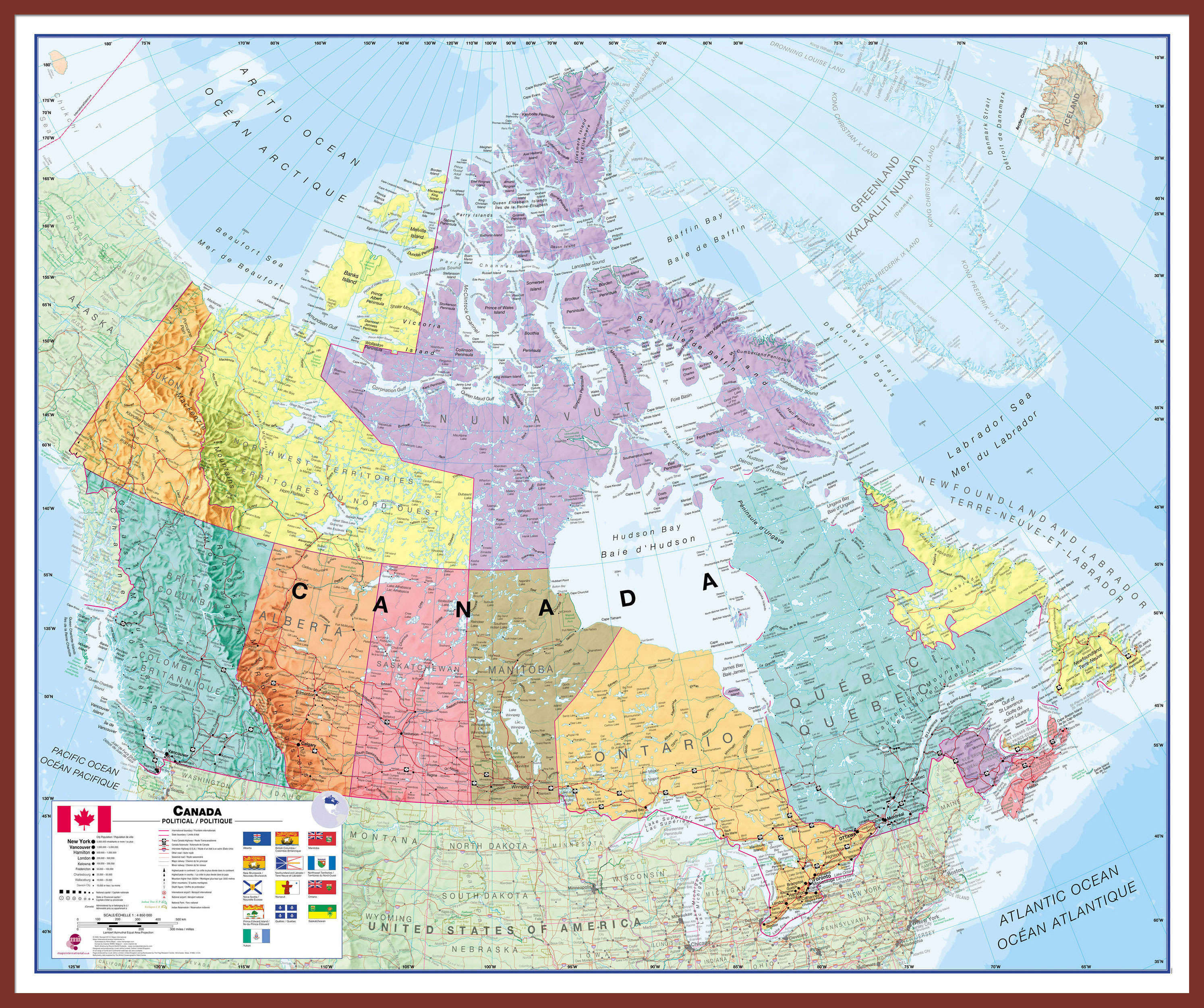 CM00404_H_LBDOK - Canada Wall Map Political