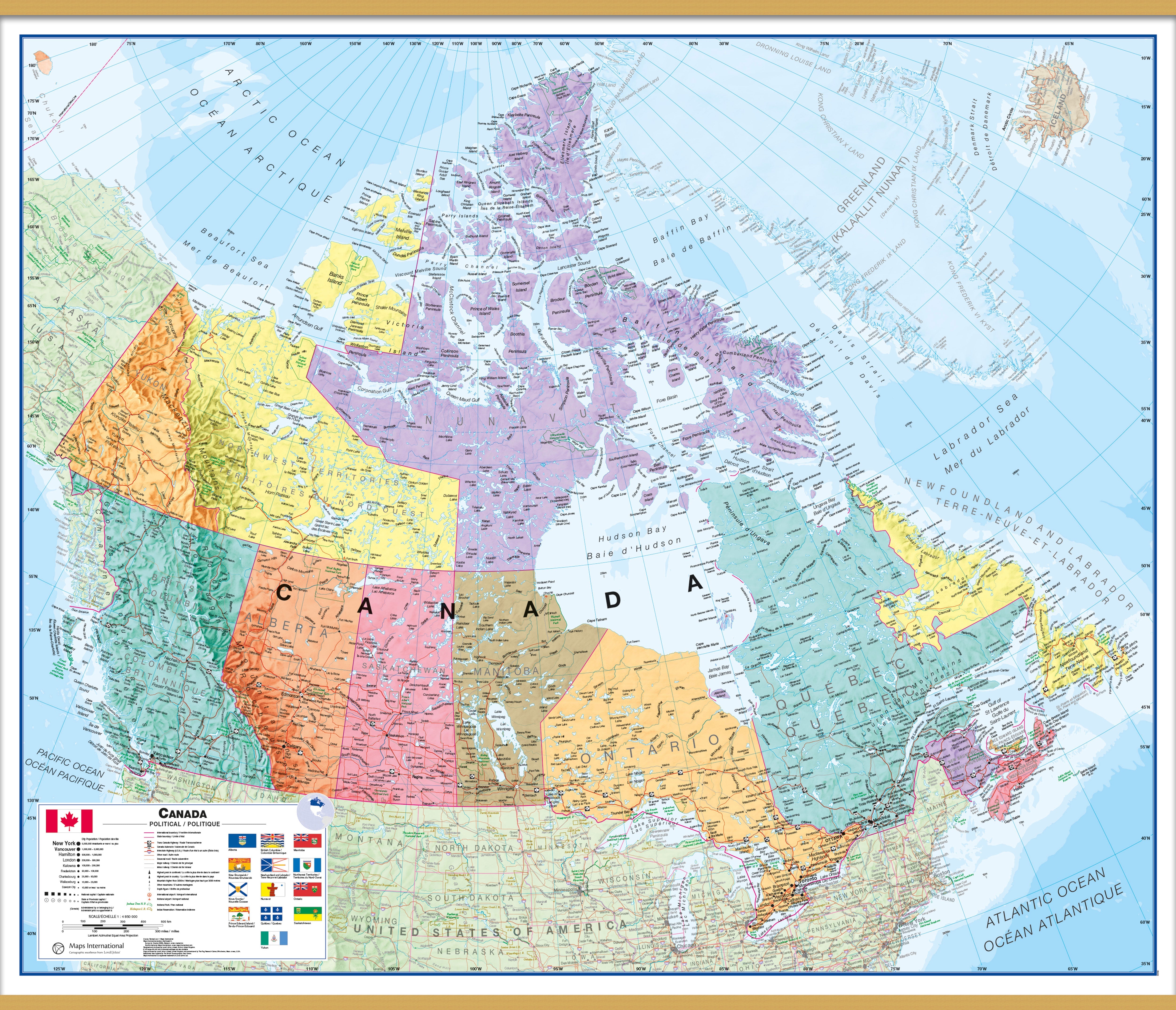 CM00404_H_LWDHB - Canada Wall Map Political