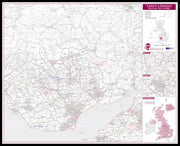 UK00767_L_LBDBL - Cardiff and Swansea Postcode Sector Map