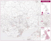 UK00767_L_LAMIN - Cardiff and Swansea Postcode Sector Map