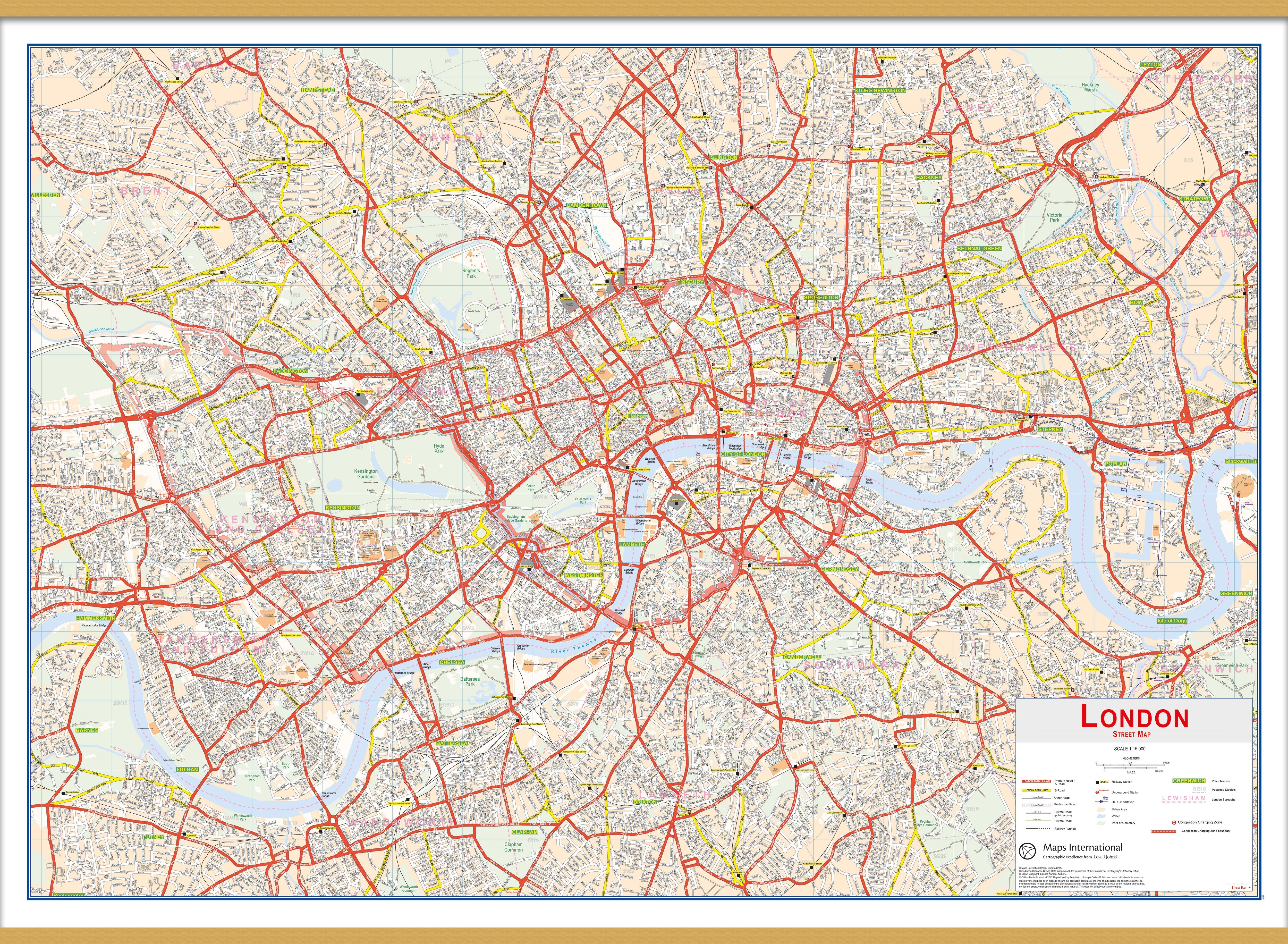 UK00029_L_LWDHB - Central London street Wall Map